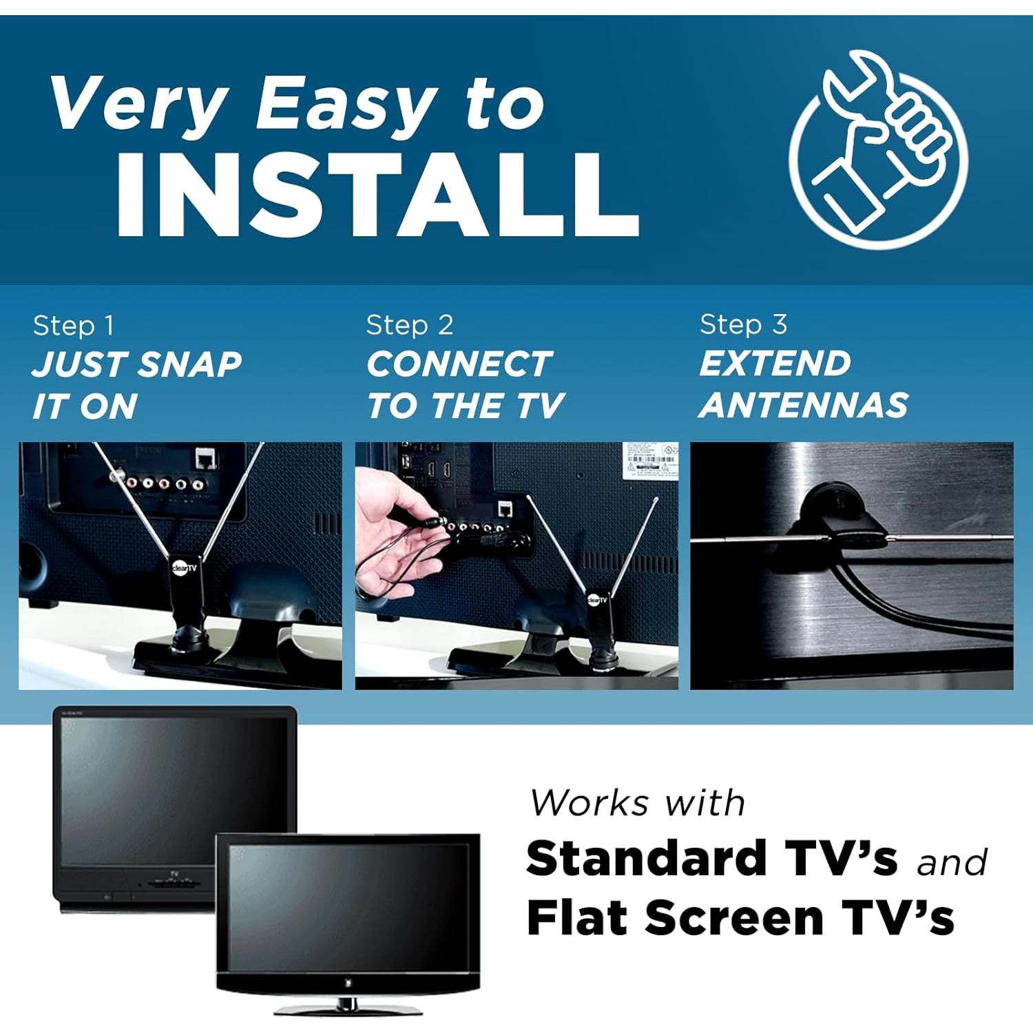 Antena HDTV ClearTV Premium HD CTV-MINI 4K Sin Cable