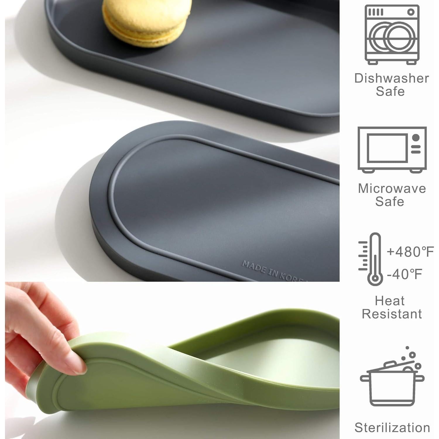 Bandeja Organizadora de Silicona Lazy K Gris 21.8x9.4cm