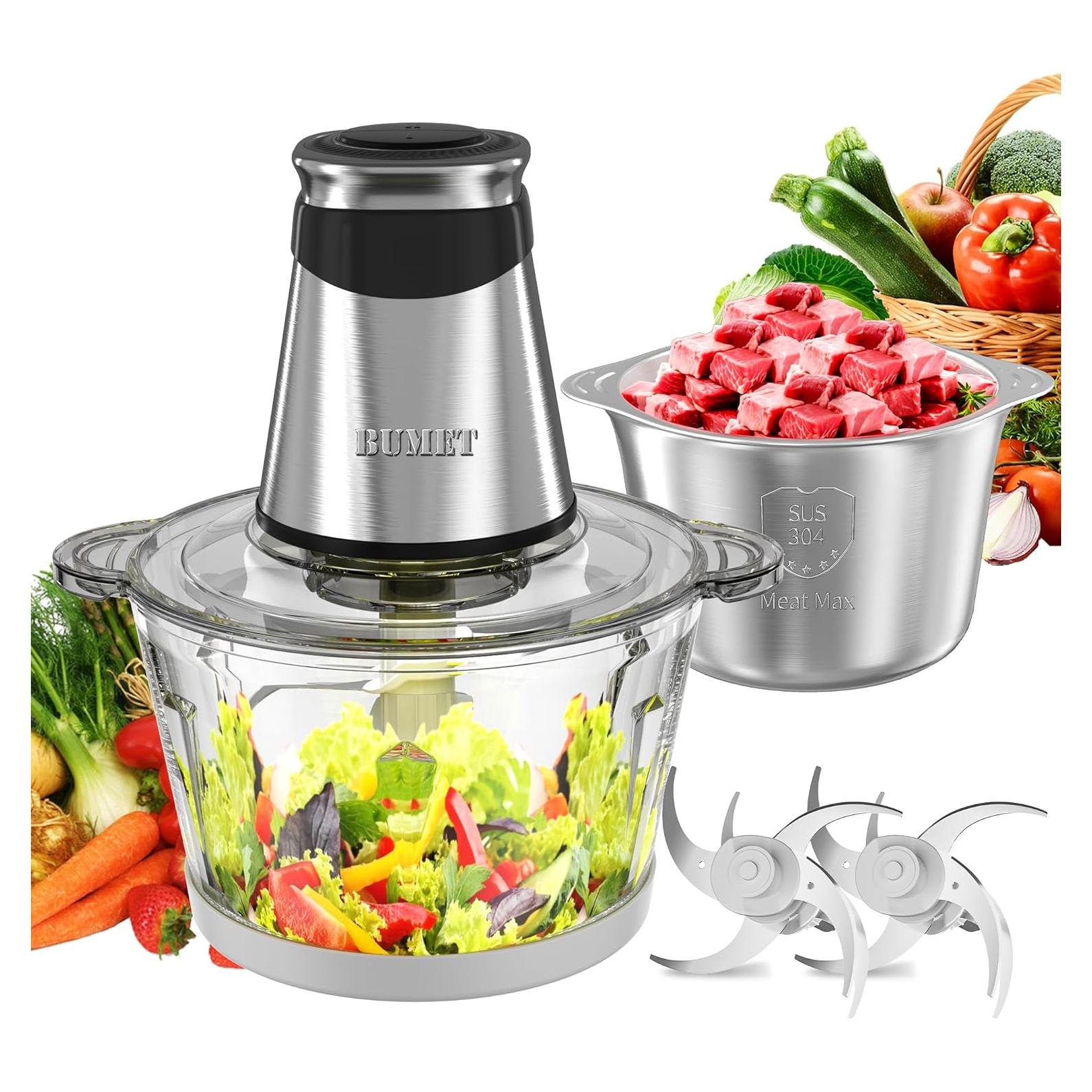 Procesador de Alimentos BUMET 500W 2L 8Tazas Acero Inoxidable