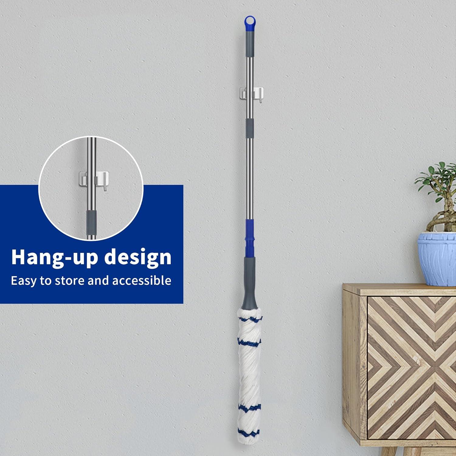 Self-Wringing Twist Mop Cotton Rotating Dry & Wet Mops with Long Handled for Floor Cleaning Kitchen Bathroom Hardwood Vinyl Tile Laminate Household Office