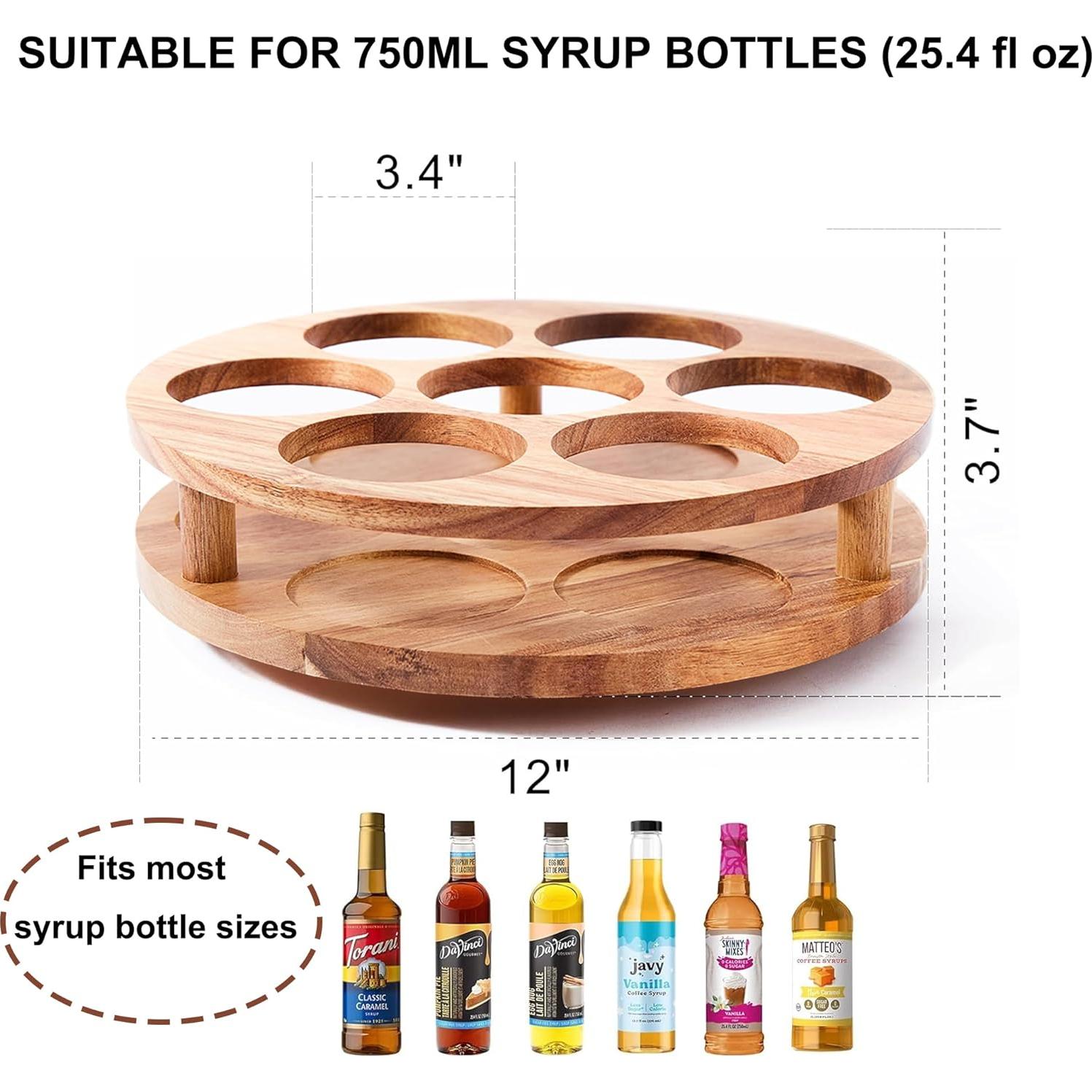 Organizador giratorio de jarabes GOVOKOI para 7 botellas de madera