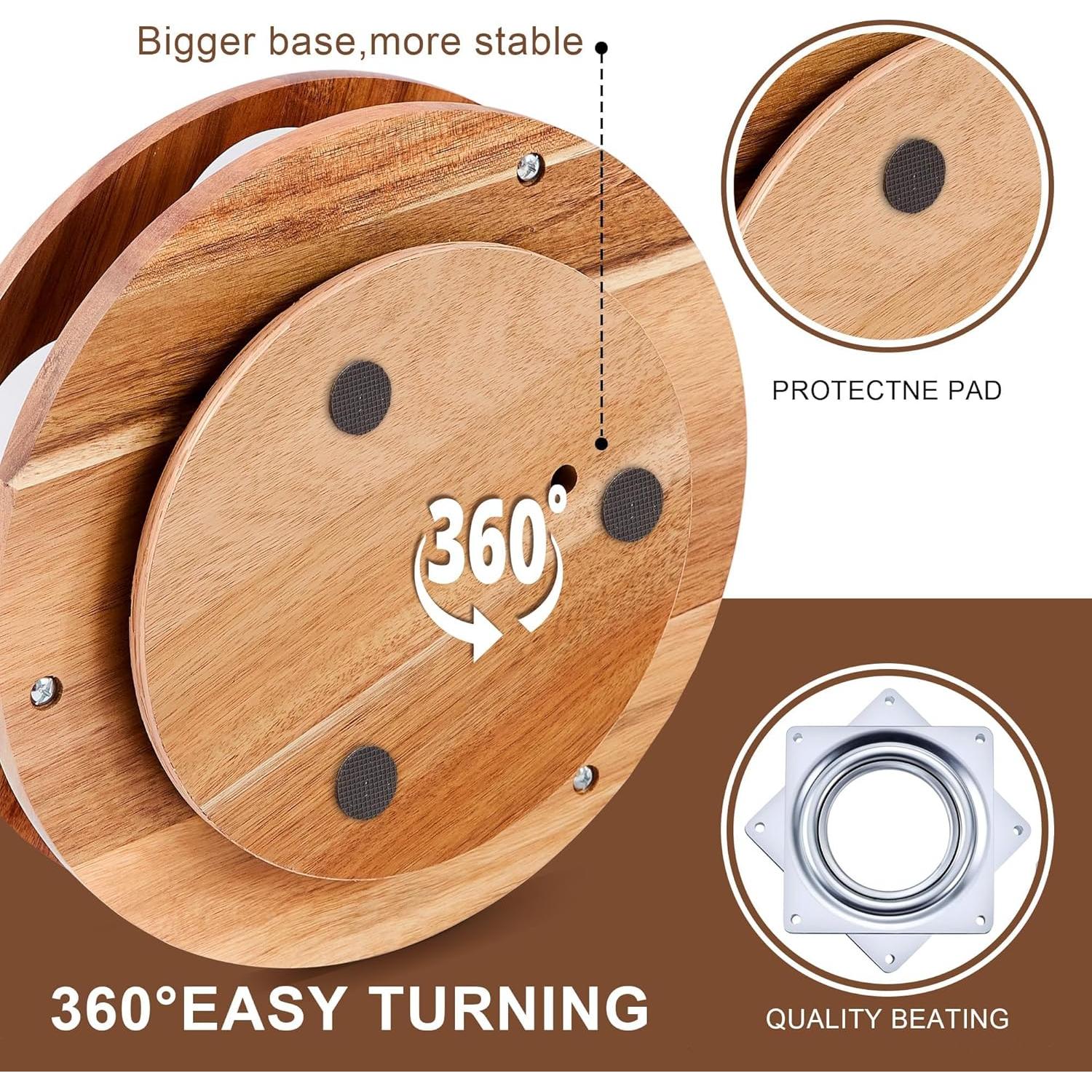 Organizador giratorio de jarabes GOVOKOI para 7 botellas de madera