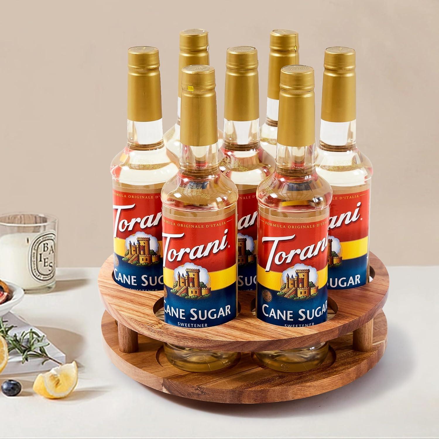 Organizador giratorio de jarabes GOVOKOI para 7 botellas de madera