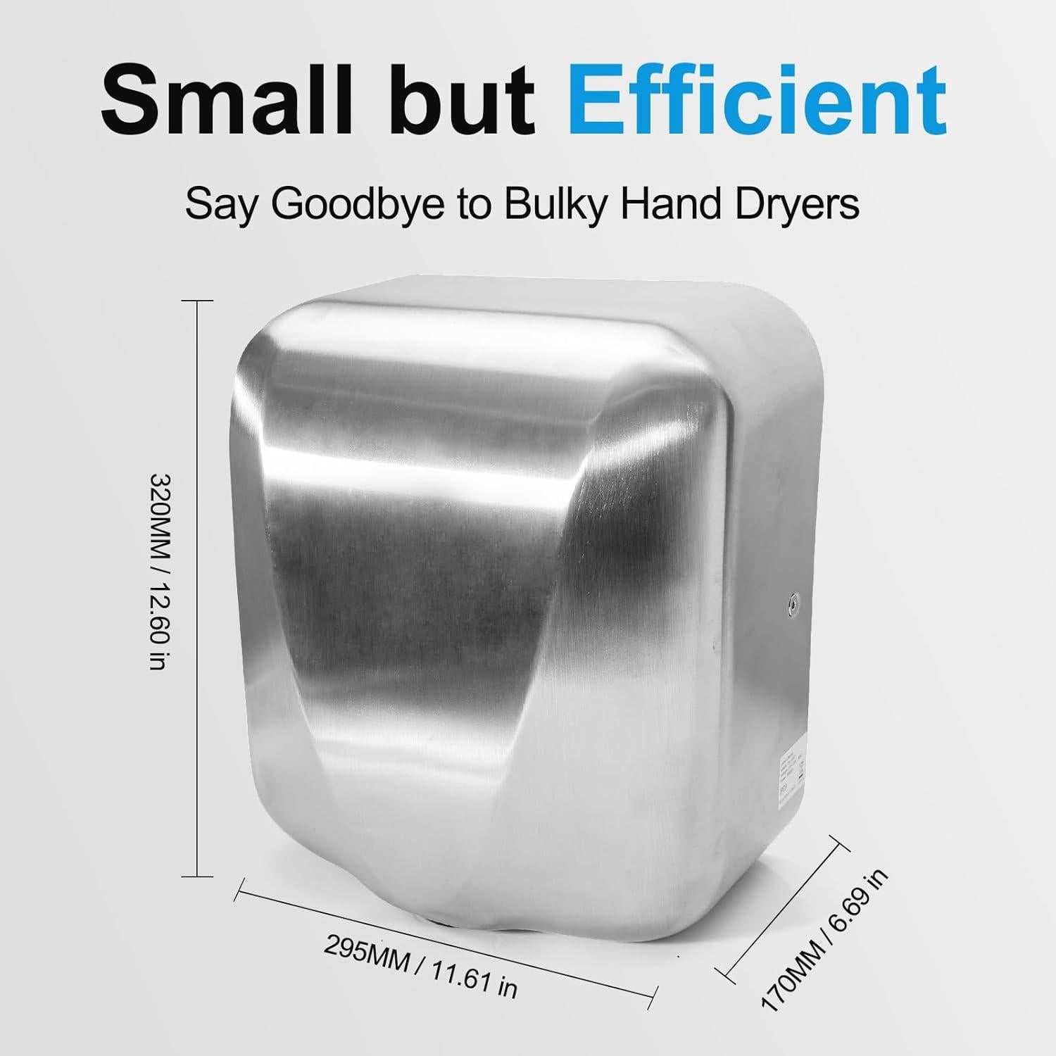 Secador de manos automático Afranti 1800W acero inoxidable