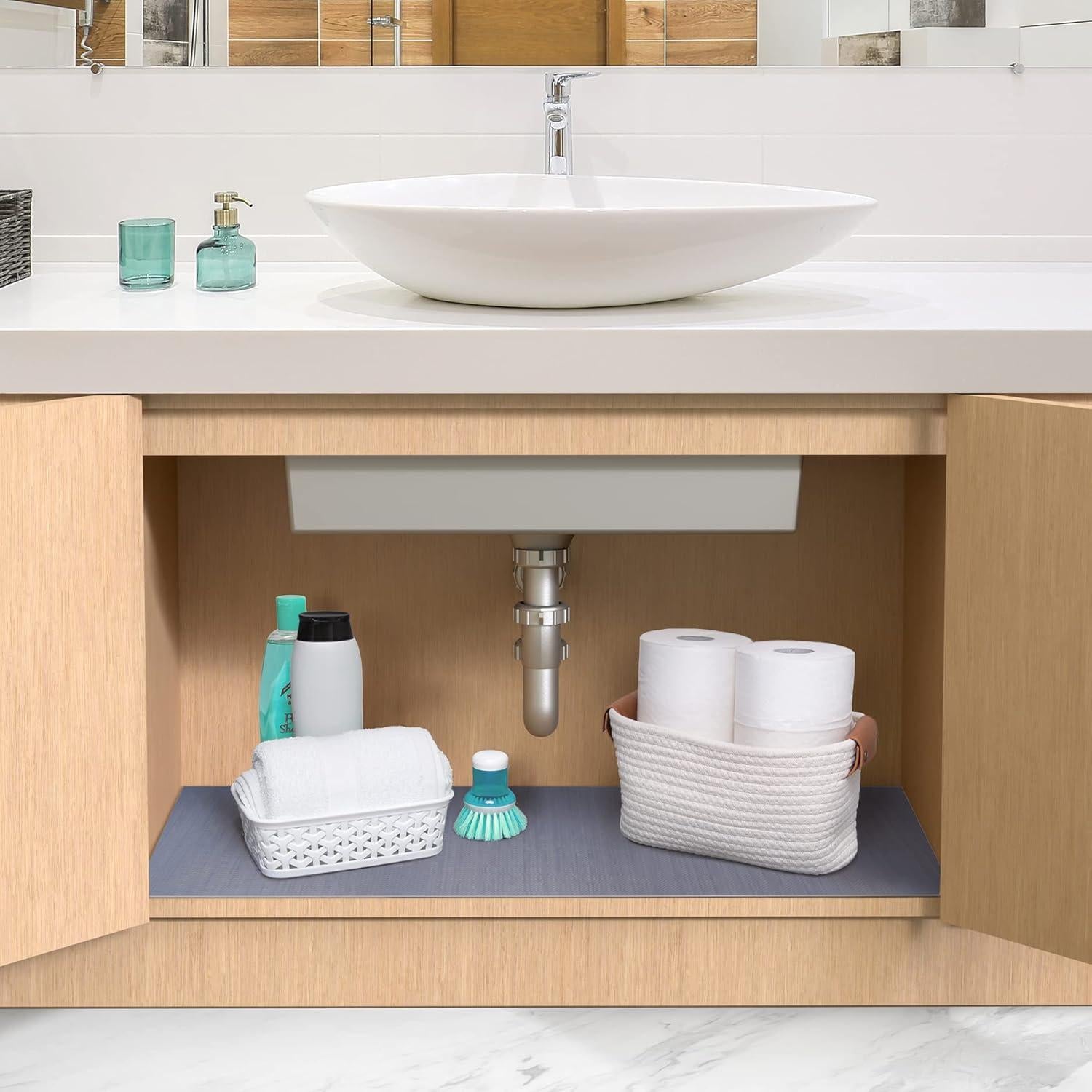 Tapete Impermeable Con-Tact 61x122 cm para Fregadero Azul