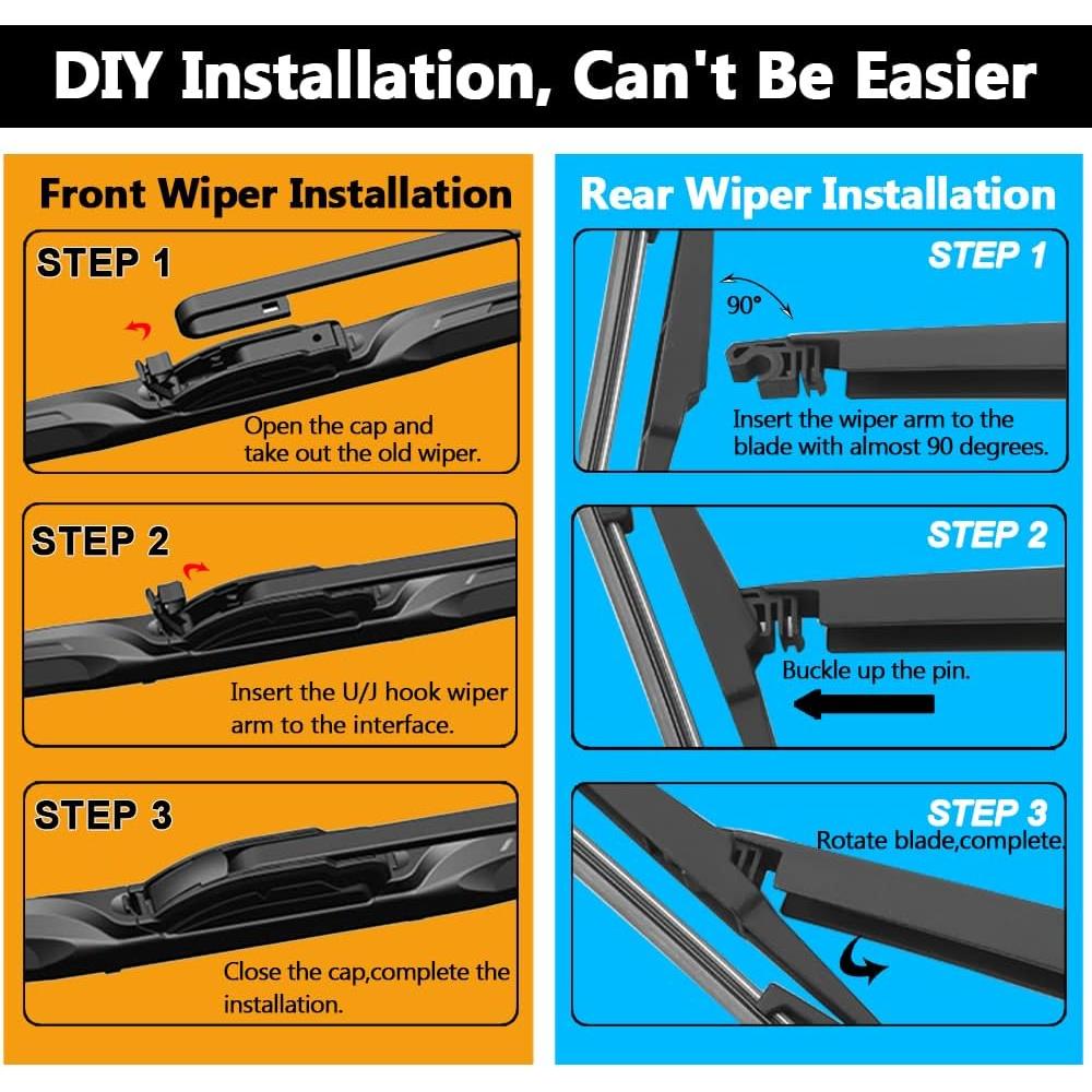 Limpiaparabrisas AUTOBOO 26"+16" + 12" para Toyota RAV4 y Mazda 5