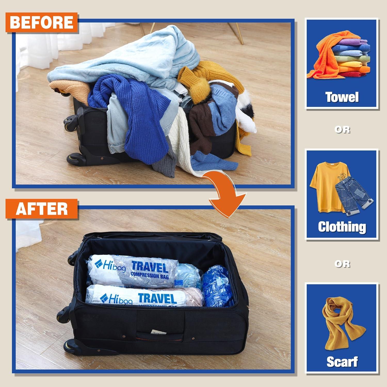 6 Bolsas de Compresión HIBAG para Viaje y Almacenamiento