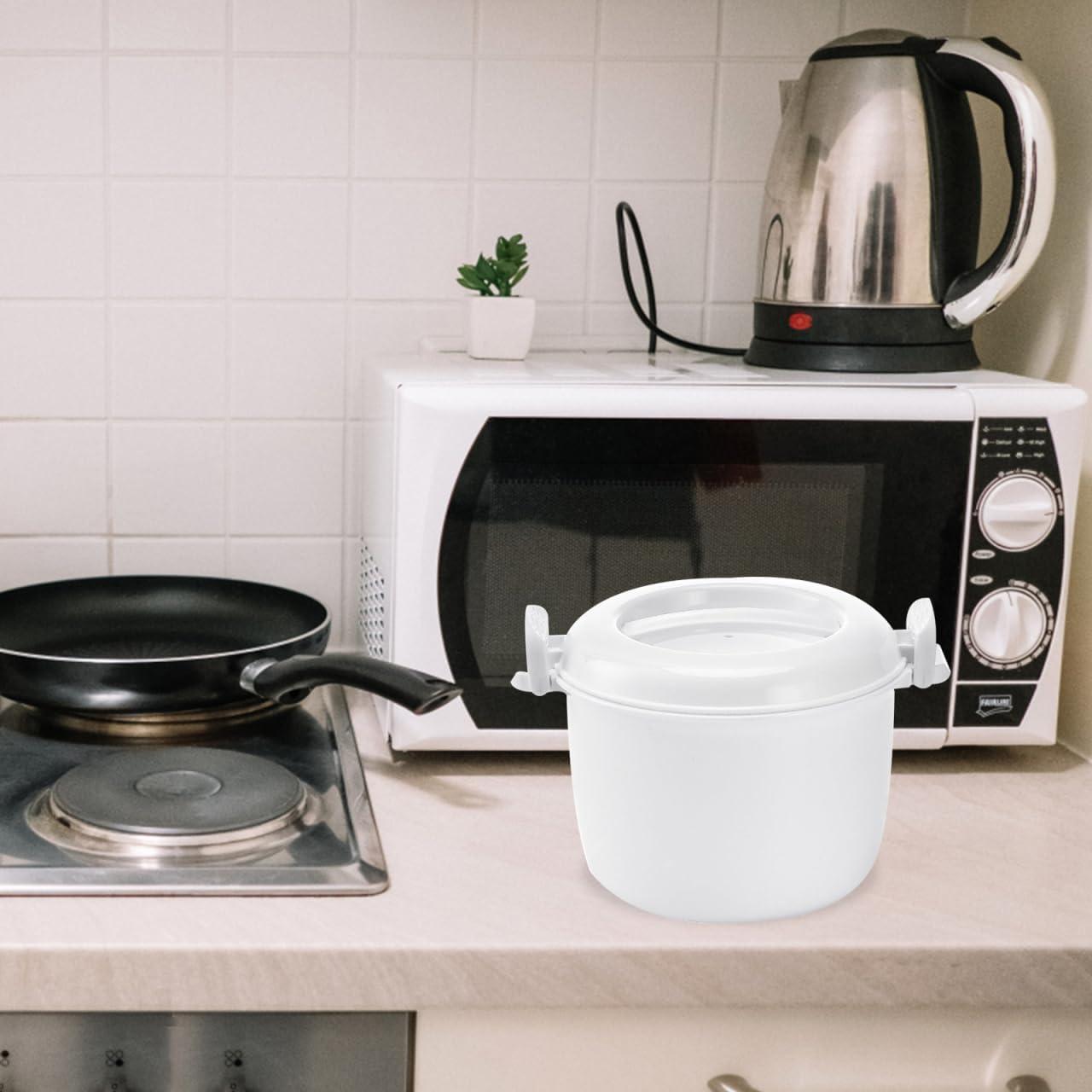 Olla de Arroz para Microondas DOITOOL 2L Azul con Tapa de Bloqueo