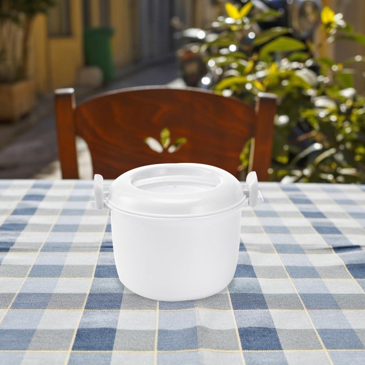 Olla de Arroz para Microondas DOITOOL 2L Azul con Tapa de Bloqueo