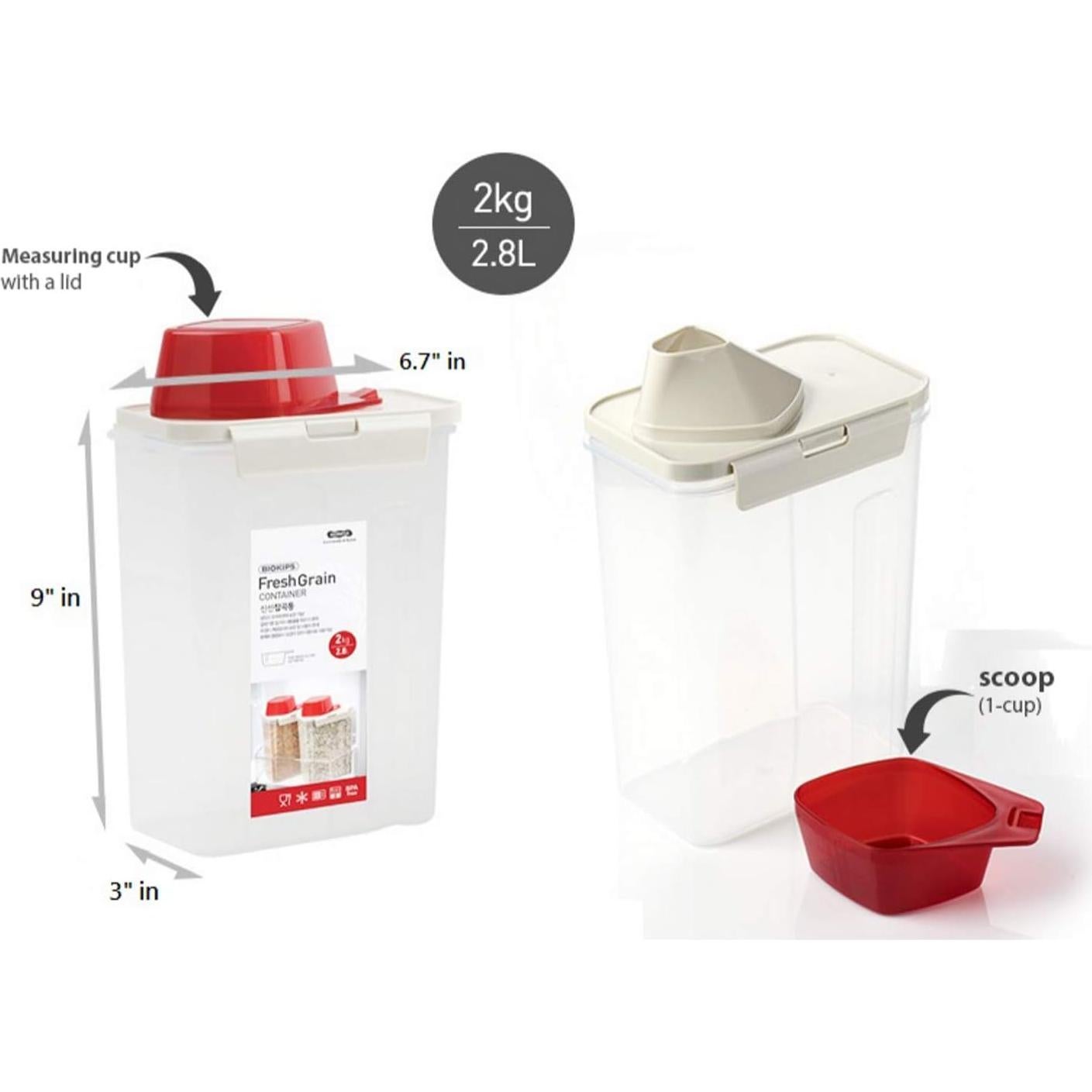 Contenedor de Almacenamiento de Arroz Komax - Juego de 2 - 2.8L