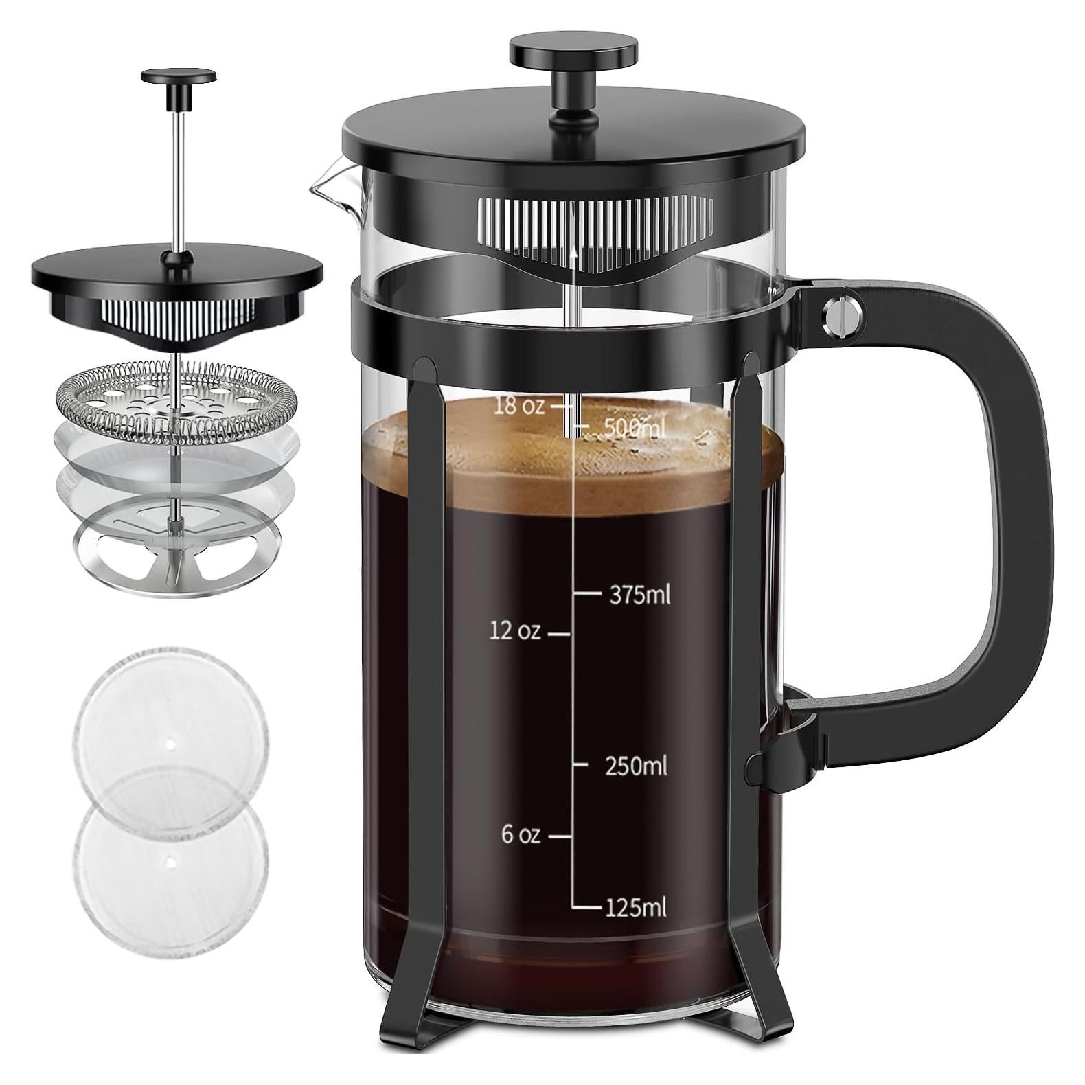 Cafetera Prensa Francesa QUQIYSO 304 Acero Inoxidable 0.59kg