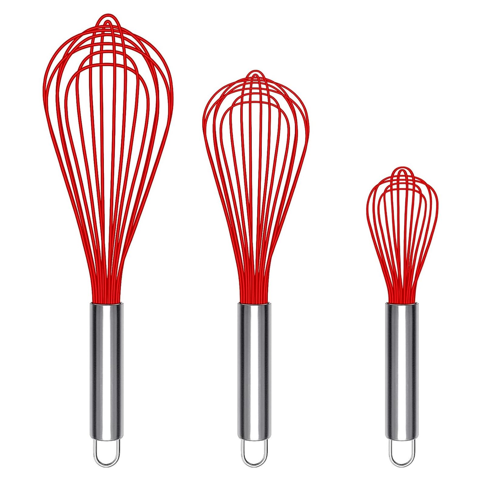 Batidor de Silicona TEEVEA, Juego de 3, Resistente al Calor