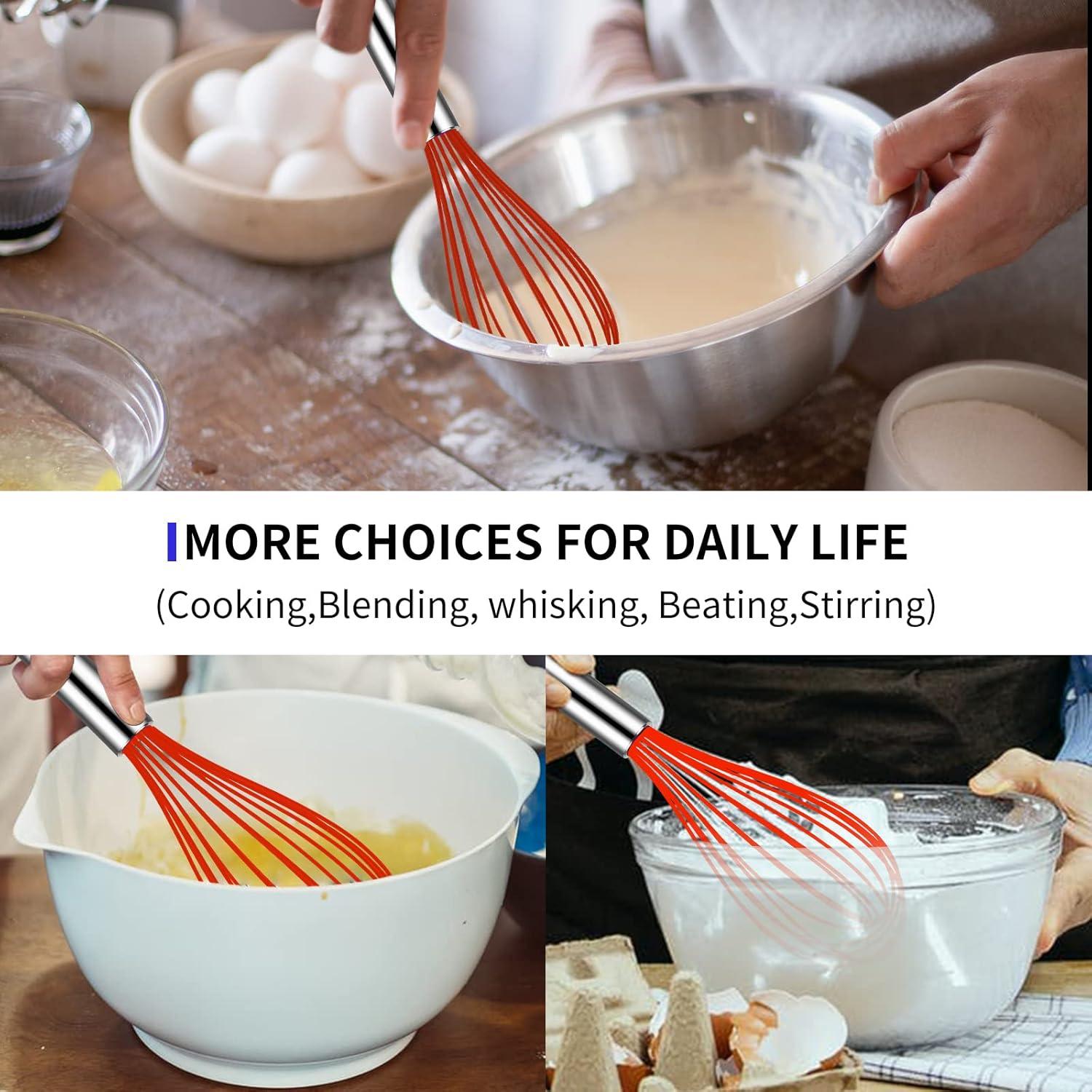 Batidor de Silicona TEEVEA, Juego de 3, Resistente al Calor