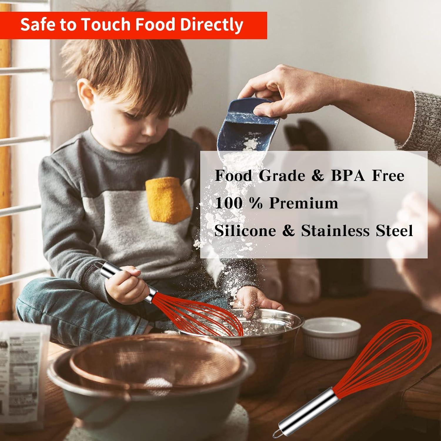 Batidor de Silicona TEEVEA, Juego de 3, Resistente al Calor