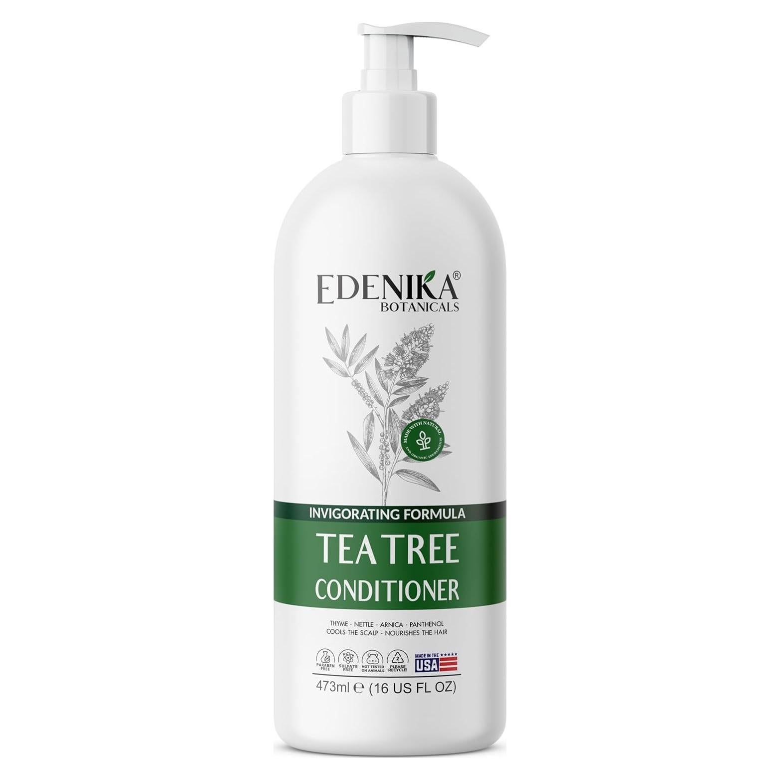 Tea Tree Conditioner with Thyme, Nettle & Arnica, 16 fl oz, Invigorating & Nourishing Formula, Vegan, Sulfate-Free, Paraben-Free, for All Hair Types