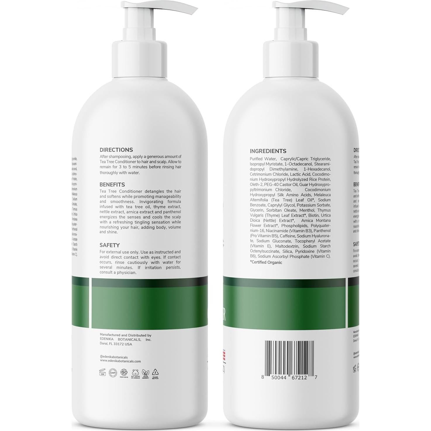 Tea Tree Conditioner with Thyme, Nettle & Arnica, 16 fl oz, Invigorating & Nourishing Formula, Vegan, Sulfate-Free, Paraben-Free, for All Hair Types