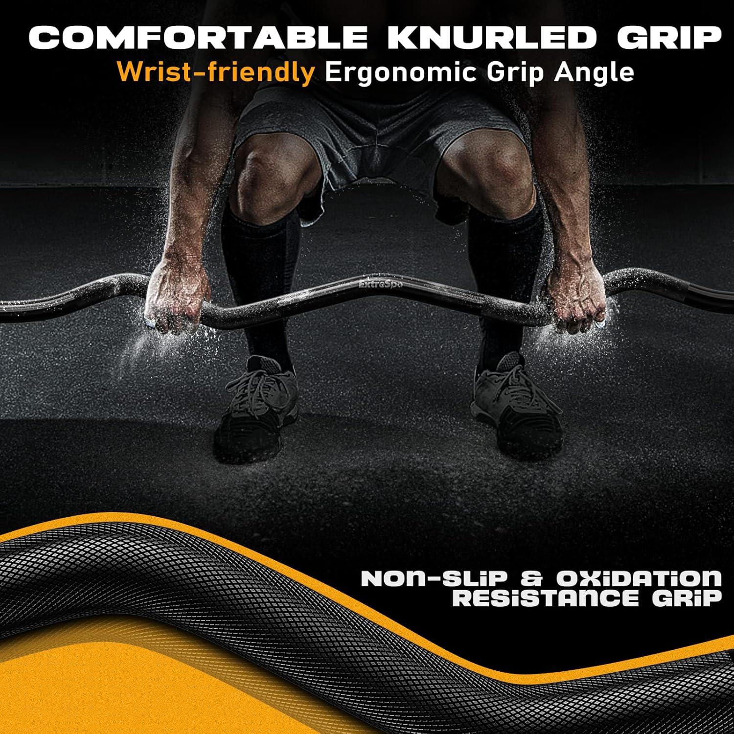 Barra de Curl EZ ExtreSpo 119 cm Acero 220 lbs Ergonomica