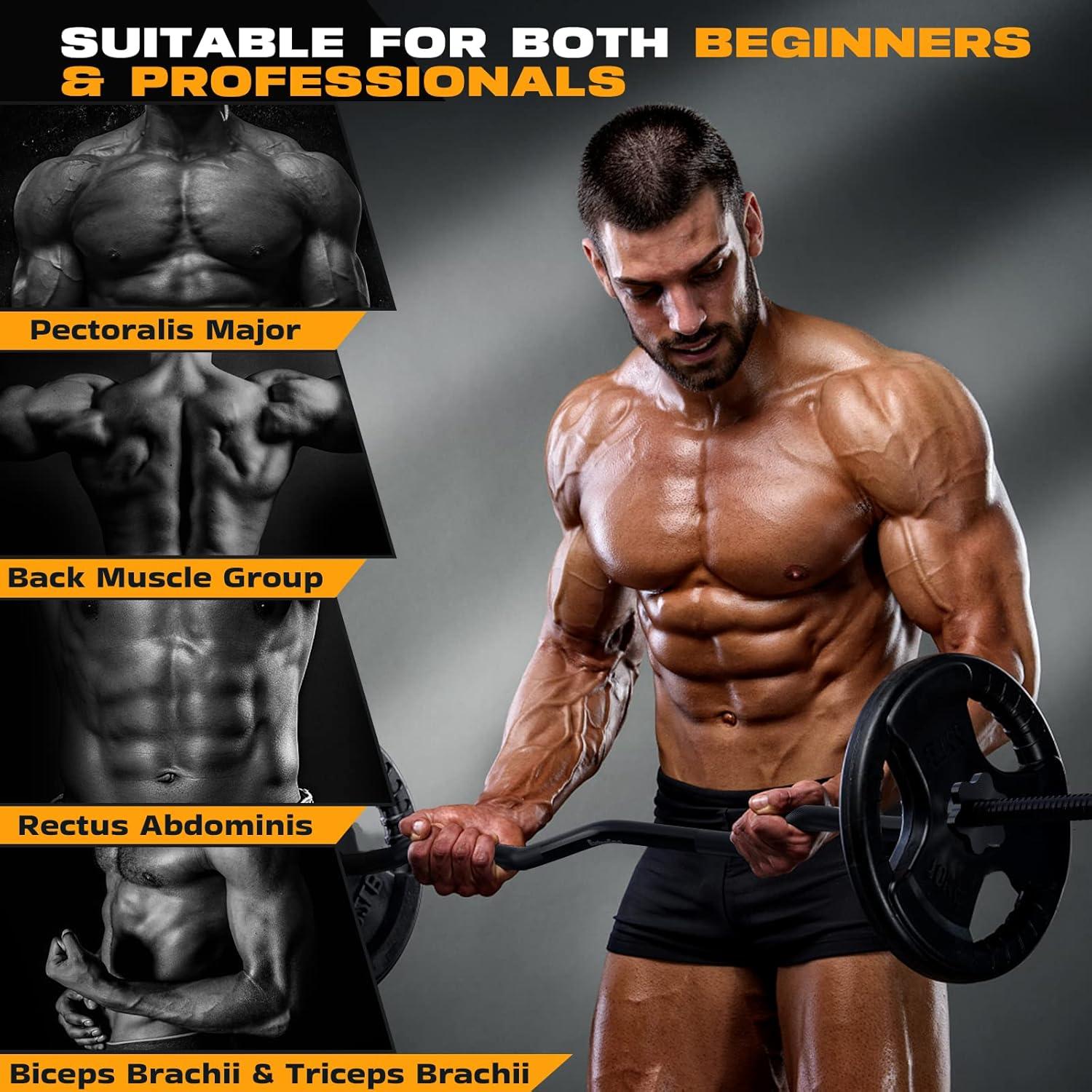 Barra de Curl EZ ExtreSpo 119 cm Acero 220 lbs Ergonomica