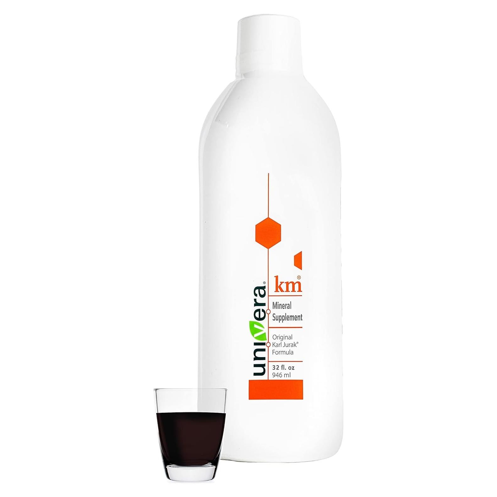 Univera km, Liquid Potassium Supports, Mineral Supplement - 32 fl oz (1PK), Body's pH Blood Balance, Original Karl Jurak fomula, Earthy Taste (30-Day Supply)