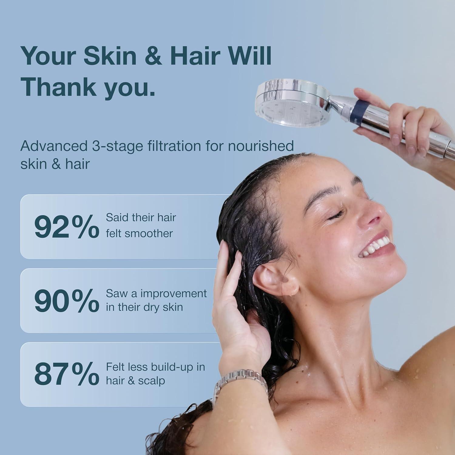 Cabezal de Ducha Filtrado de Mano myhalos Negro 6.81 L/min