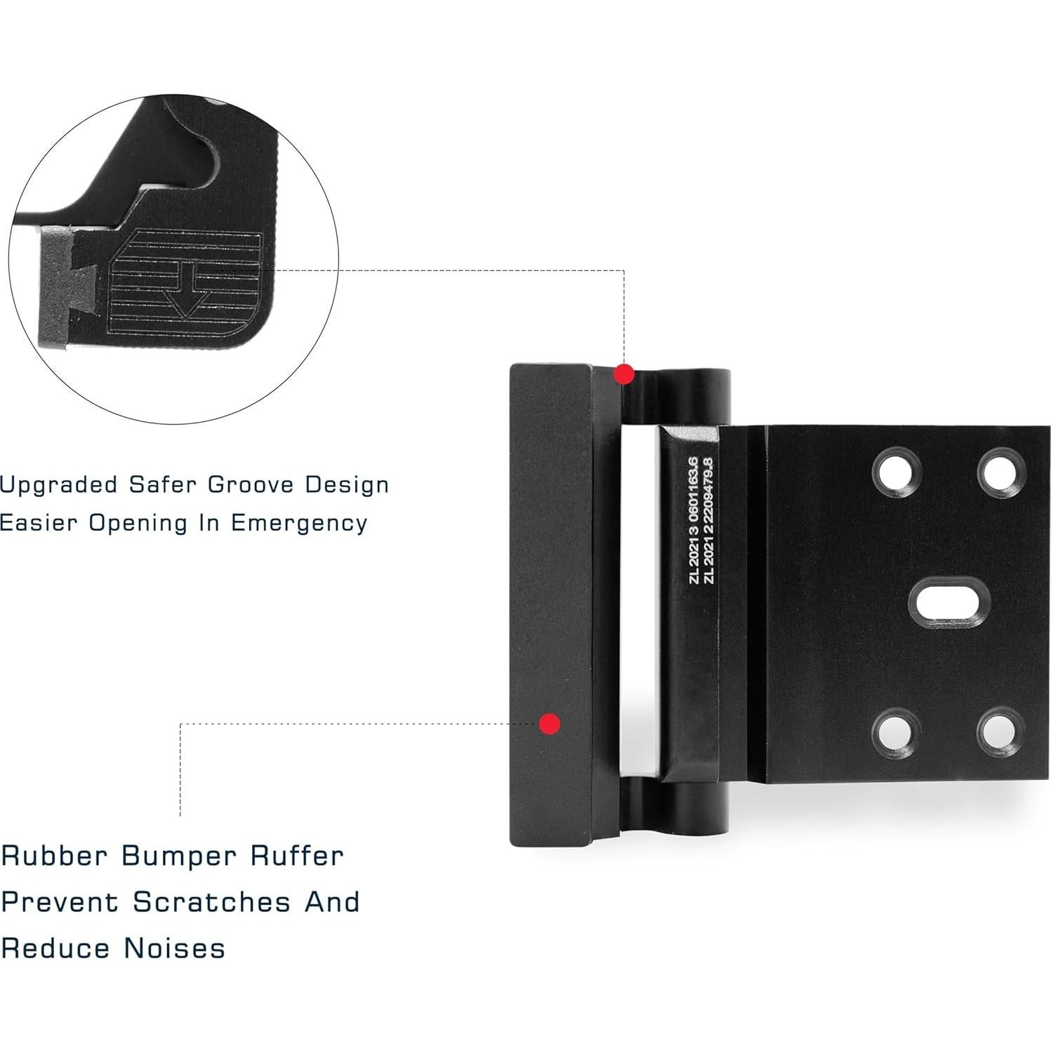 Cerradura de Refuerzo RONESS para Puerta Negra 7.62 cm