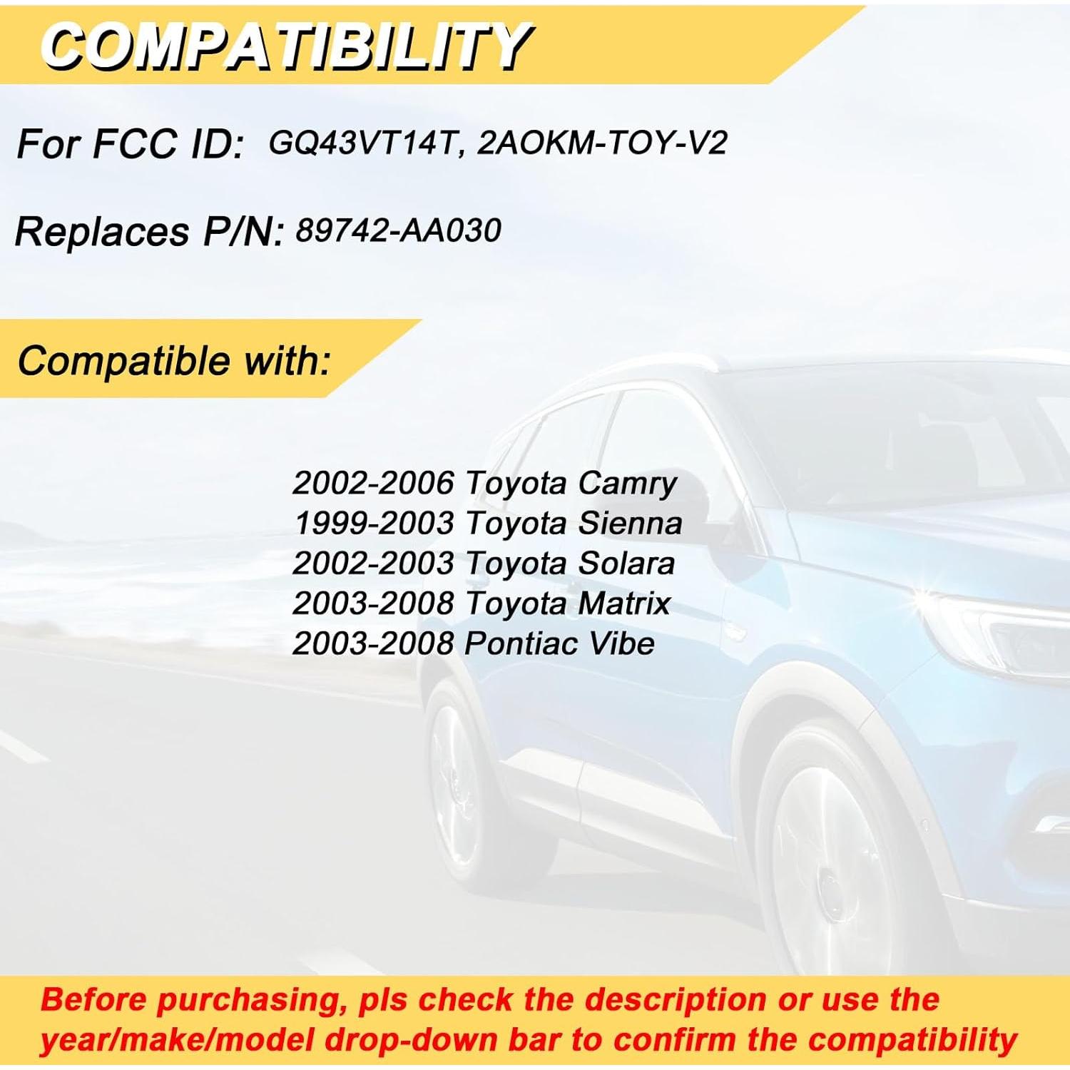 Control Remoto Llavero Toyota Vurkcy 4 Botones 2002-2008