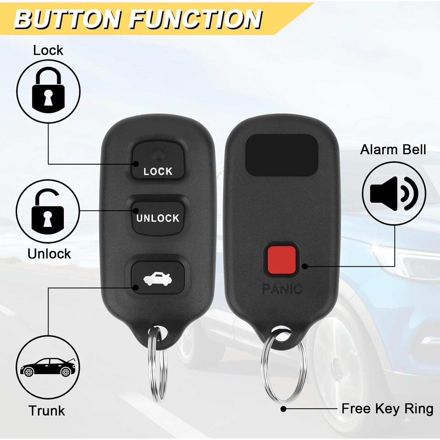 Control Remoto Llavero Toyota Vurkcy 4 Botones 2002-2008