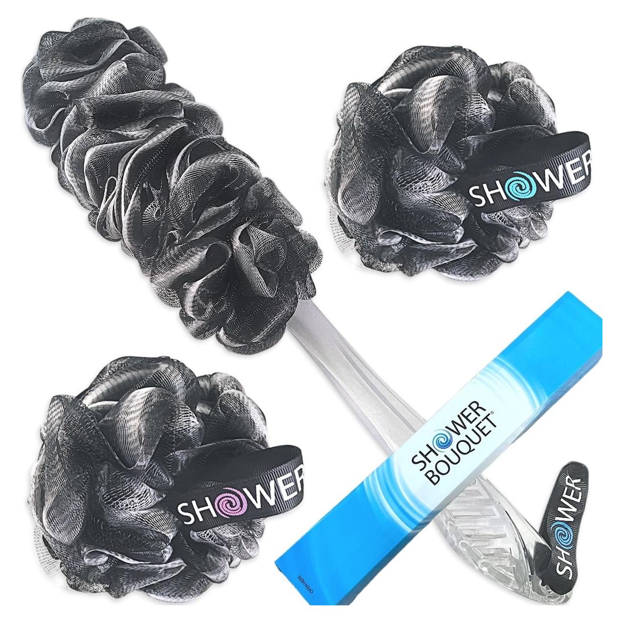 Set de Esfuma y Esponjas de Baño Loofah-Carbón 3 Piezas