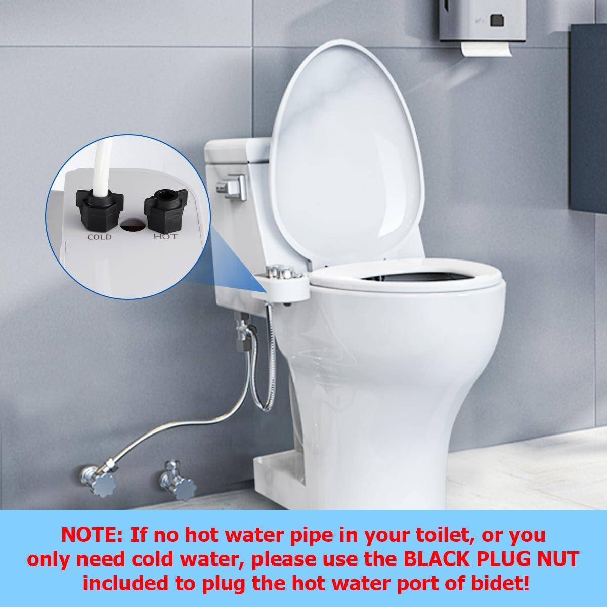 Hot and Cold Bidet Attachment for Toilet, Ultra-Slim Bidet Attachment Warm Water, Non-Electric Adjustable Pressure Self Cleaning Sprayer Nozzle Control for Posterior, Feminine Wash, Easy to Install