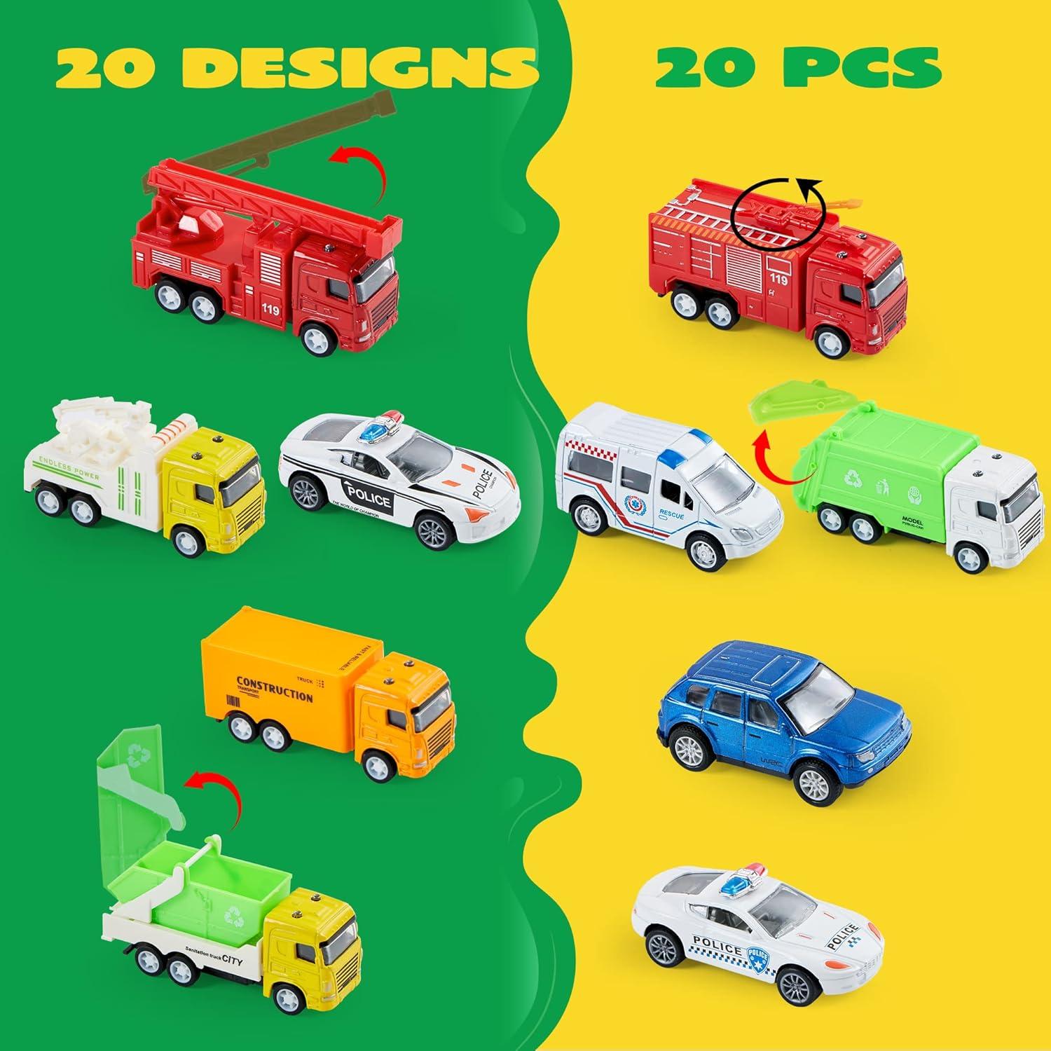 Set de 20 Coches de Metal a Fricción Joyin para Niños