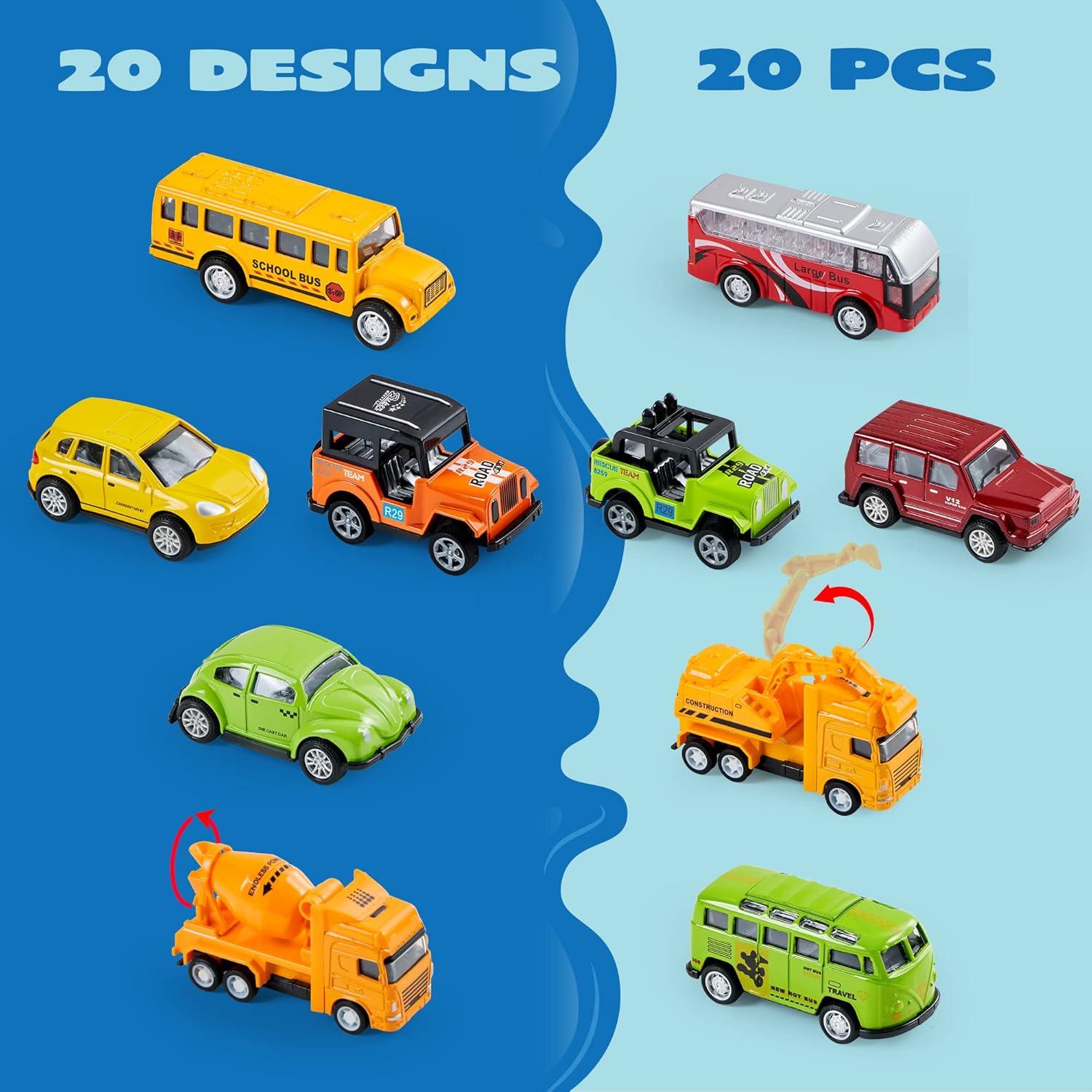Set de 20 Coches de Metal a Fricción Joyin para Niños