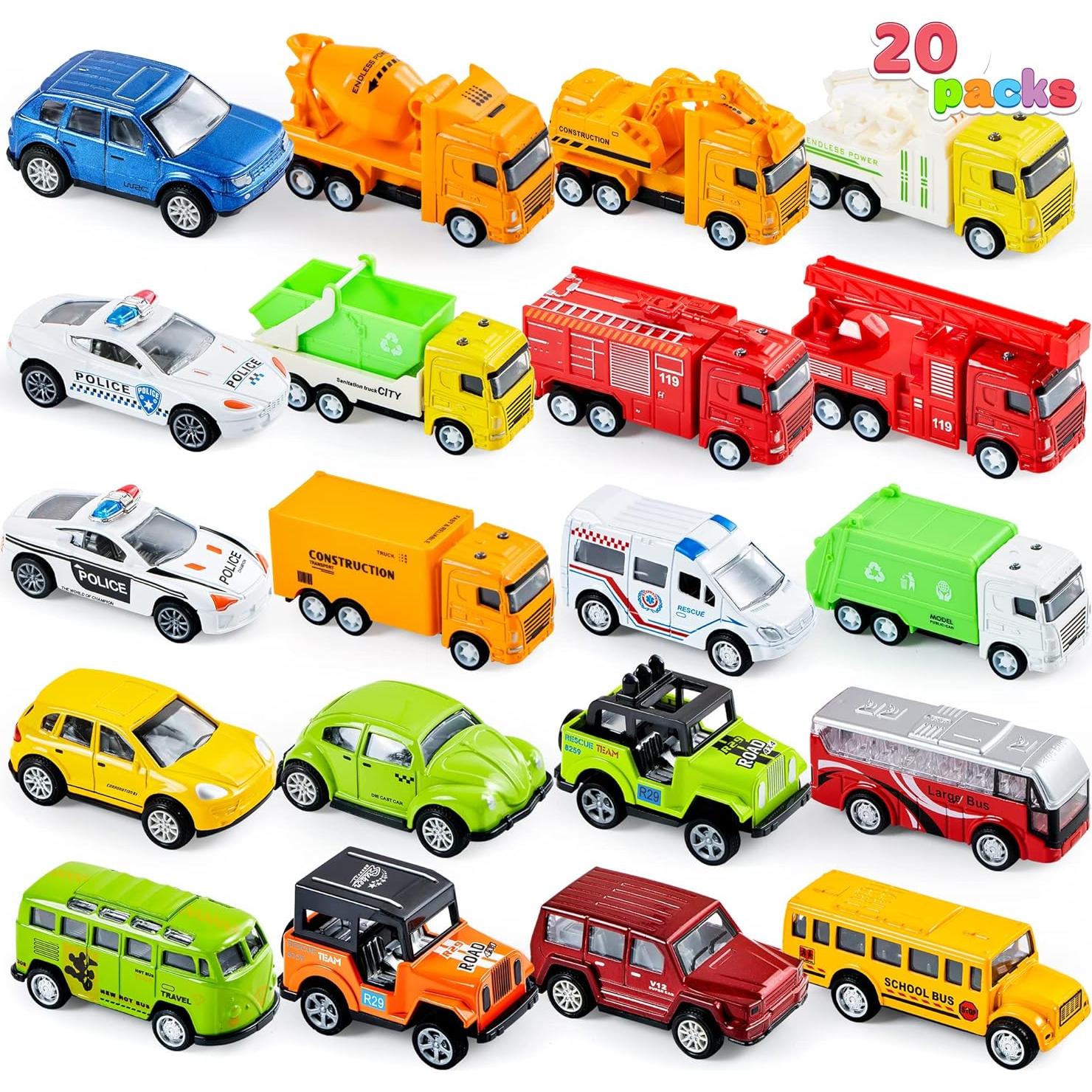 Set de 20 Coches de Metal a Fricción Joyin para Niños