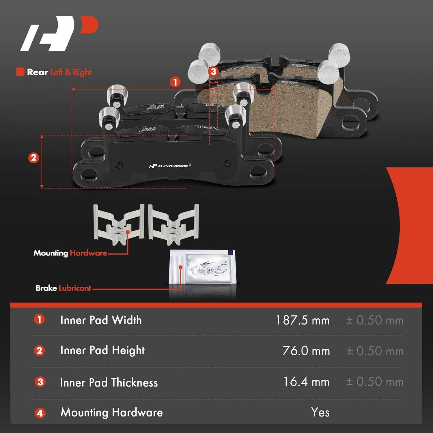 Juego de Pastillas de Freno Cerámicas A-Premium Porsche y VW