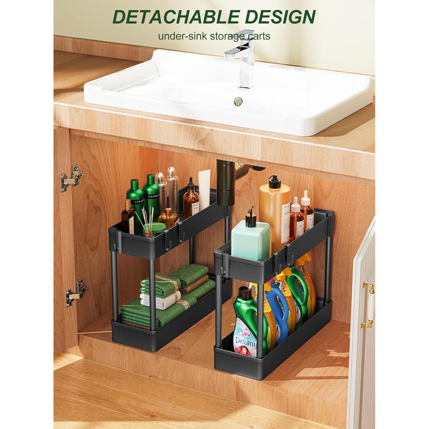 Carrito de Almacenamiento Rodante LEHOM 4 Niveles Negro 13 cm