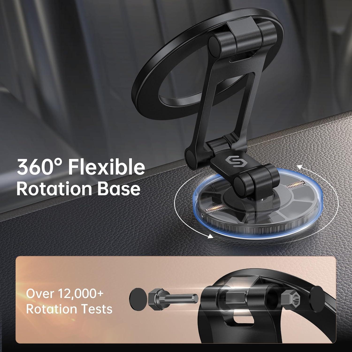 Soporte Magnético para Coche SYNCWIRE MagSafe 360° Fibra de Carbono