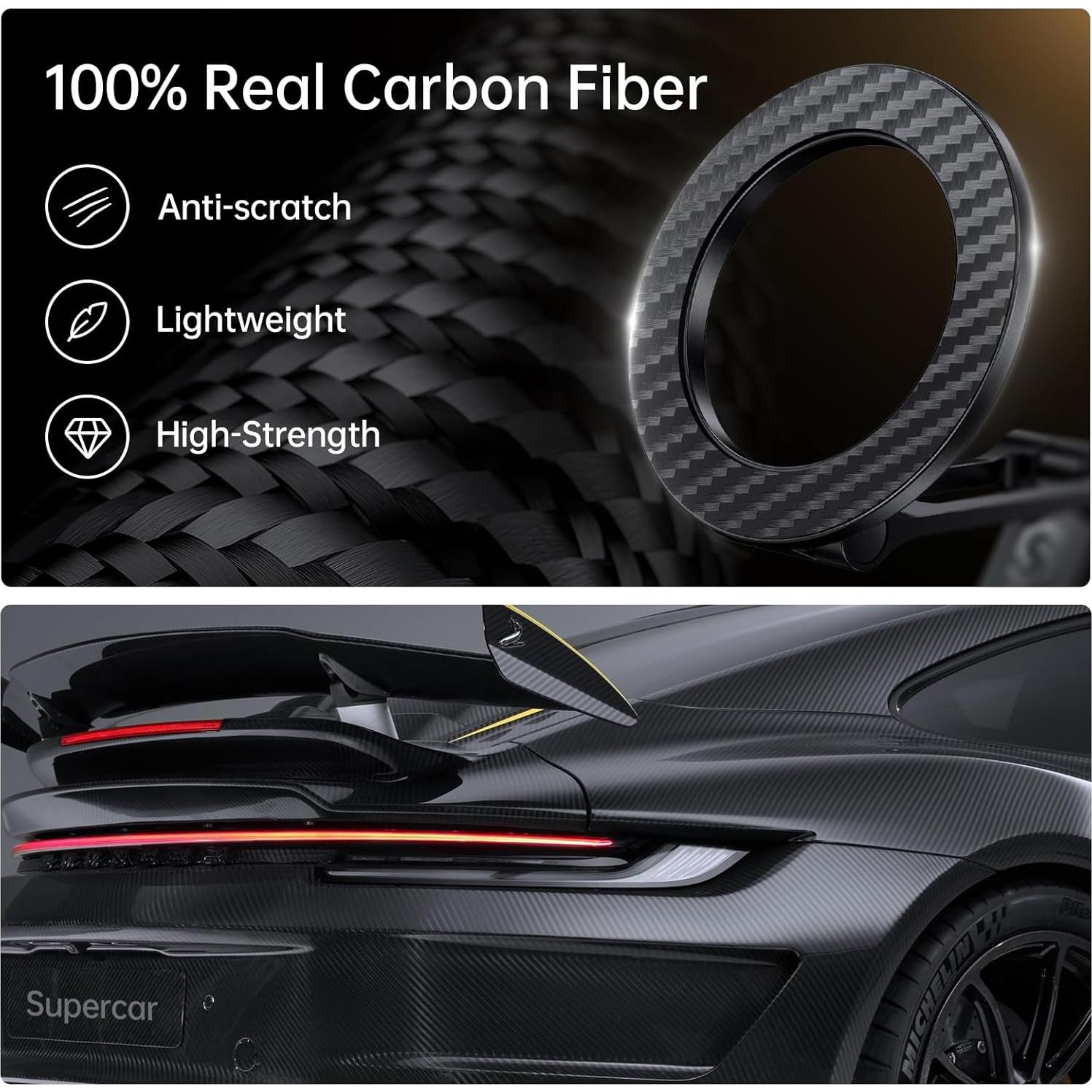 Soporte Magnético para Coche SYNCWIRE MagSafe 360° Fibra de Carbono