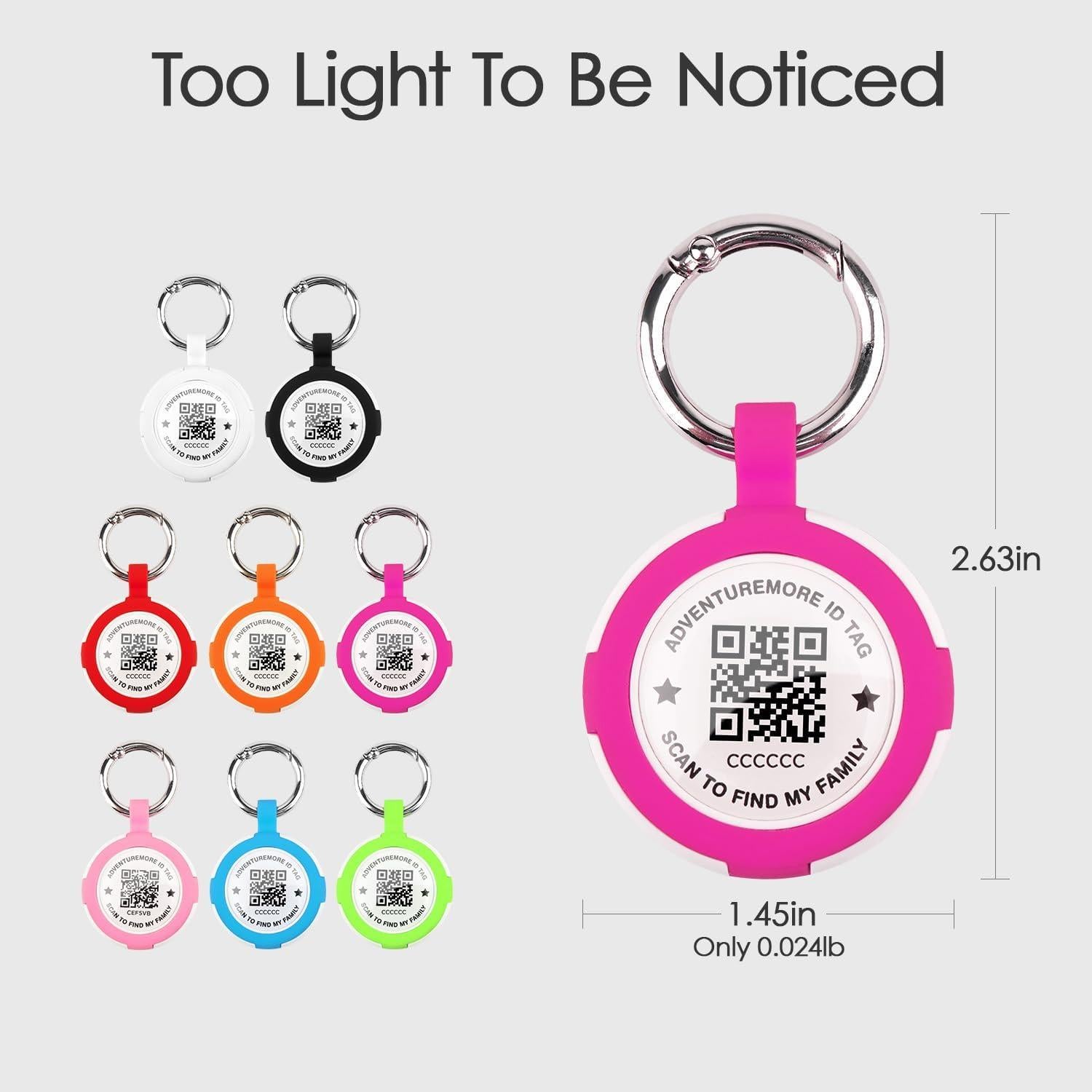 Soporte para AirTags ADVENTUREMORE 4 Pack con QR y anillo