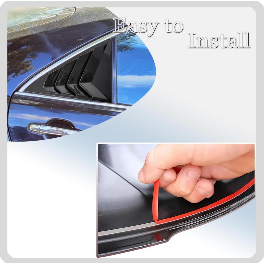 Persianas de Ventana MUXEE para Toyota Camry 2006-2011 - ABS Negro Brillante