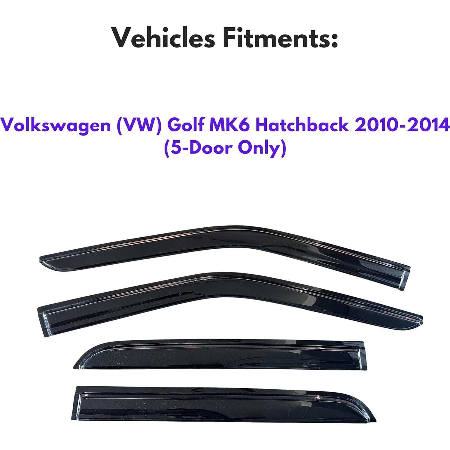 Viseras de Ventana KPY para VW Golf MK6 2010-2014, 4PC