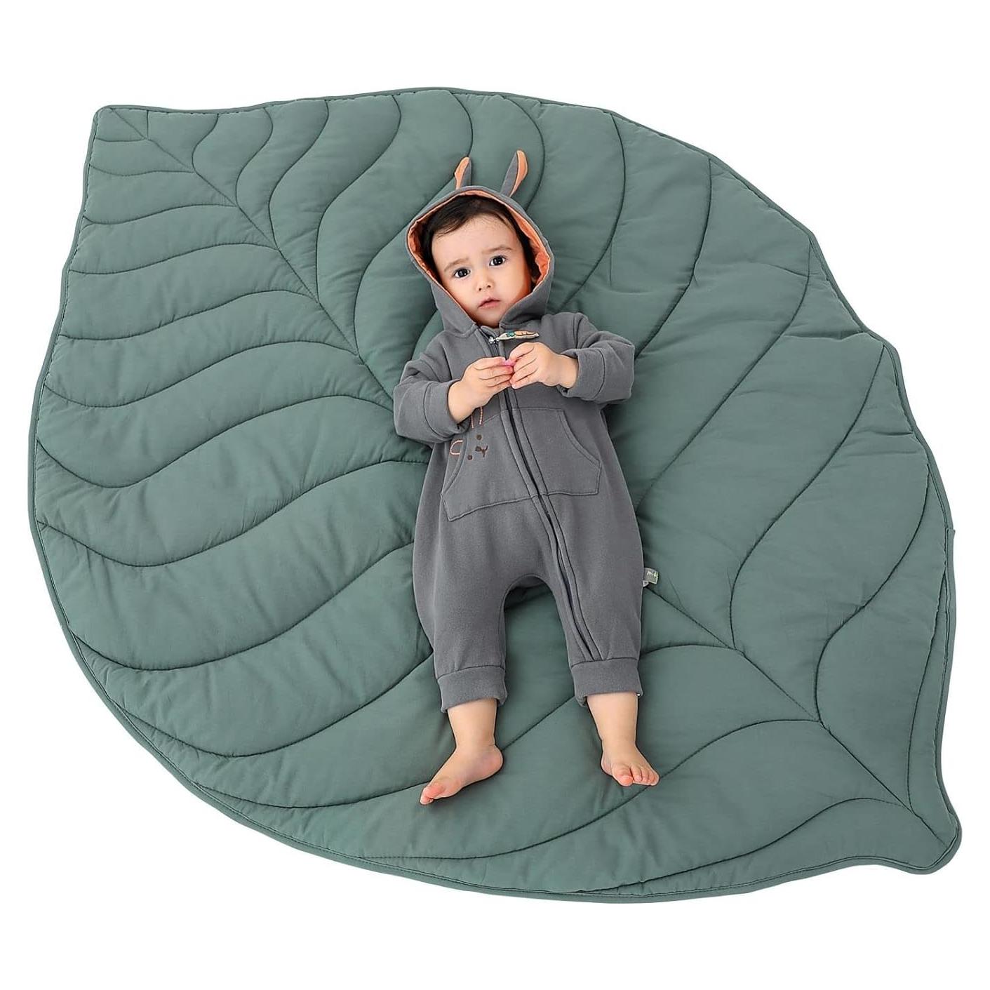 Alfombra de Algodón Letalong Hoja Verde 143x107 cm Lavable