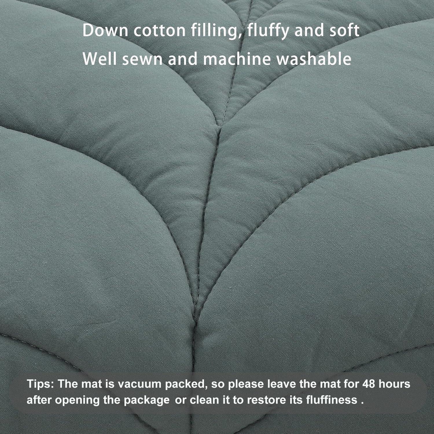 Alfombra de Algodón Letalong Hoja Verde 143x107 cm Lavable