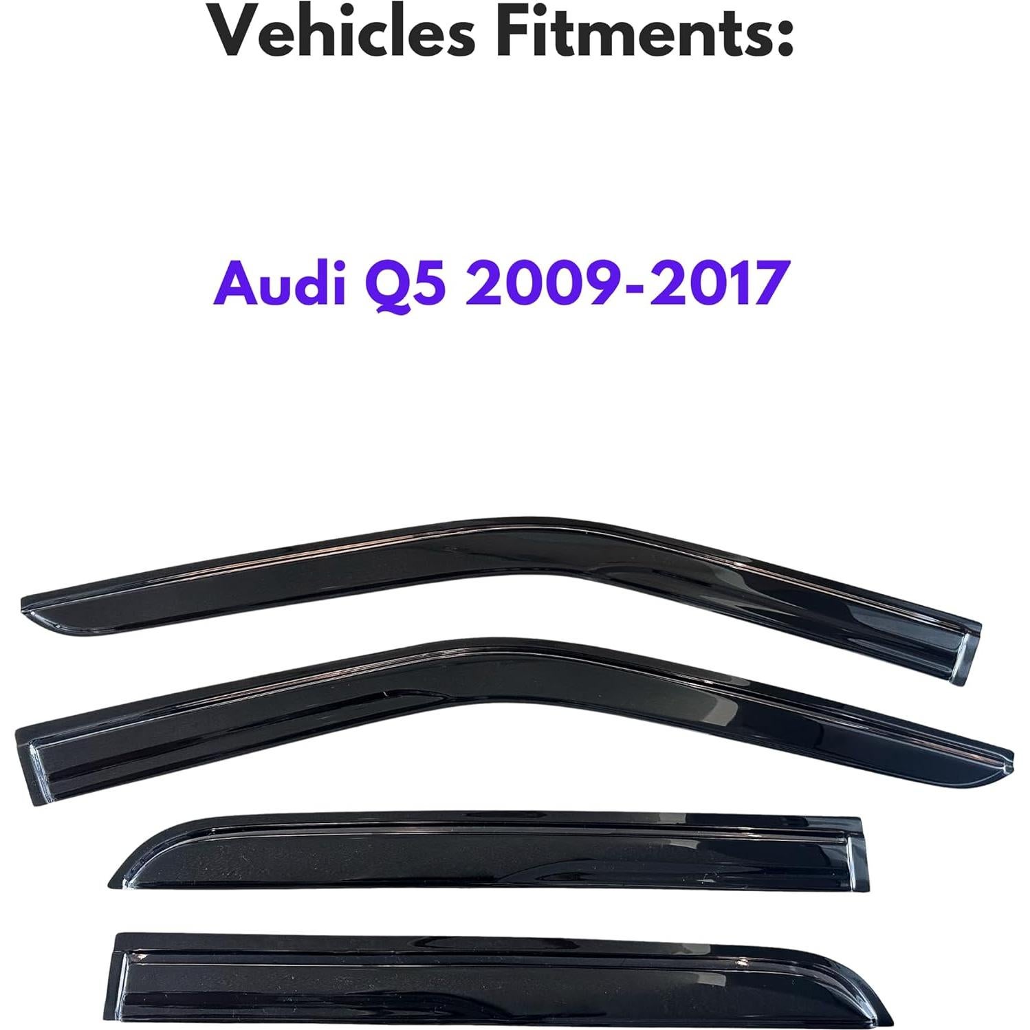 Viseras de Ventana KPY para Audi Q5 2009-2017, 4 Piezas