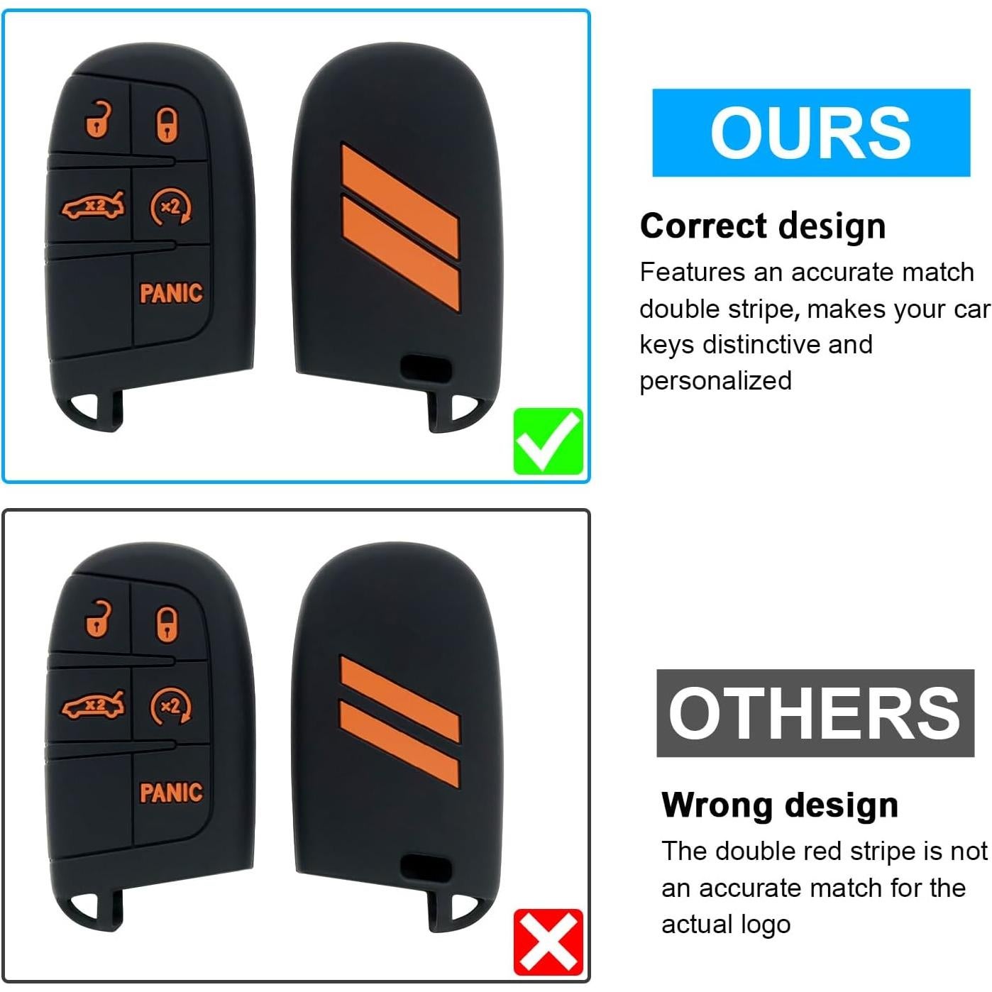 Cubierta de llavero Dodge REMOCH 5 botones Naranja 1PC