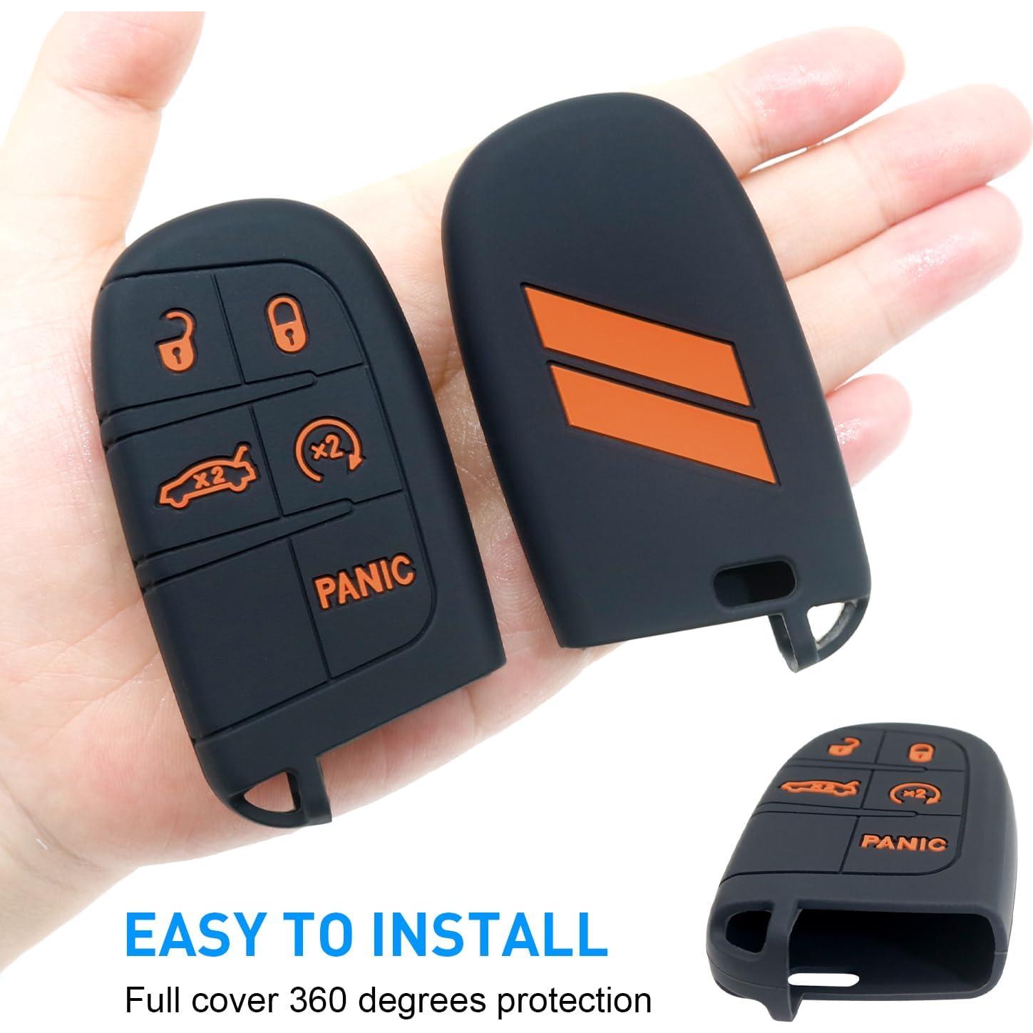 Cubierta de llavero Dodge REMOCH 5 botones Naranja 1PC