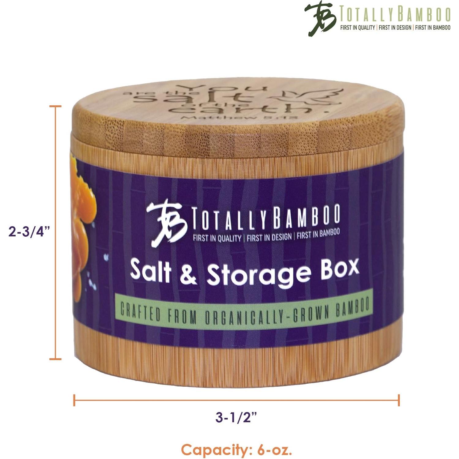 Caja de Sal de Bambú Totally Bamboo 170 g con Tapa Magnética