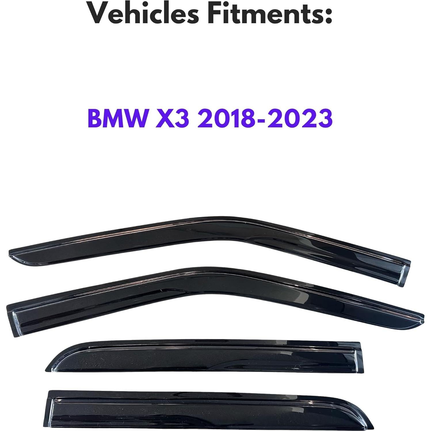 Viseras de Ventana KPY para BMW X3 G01 2018-2023, 4PC