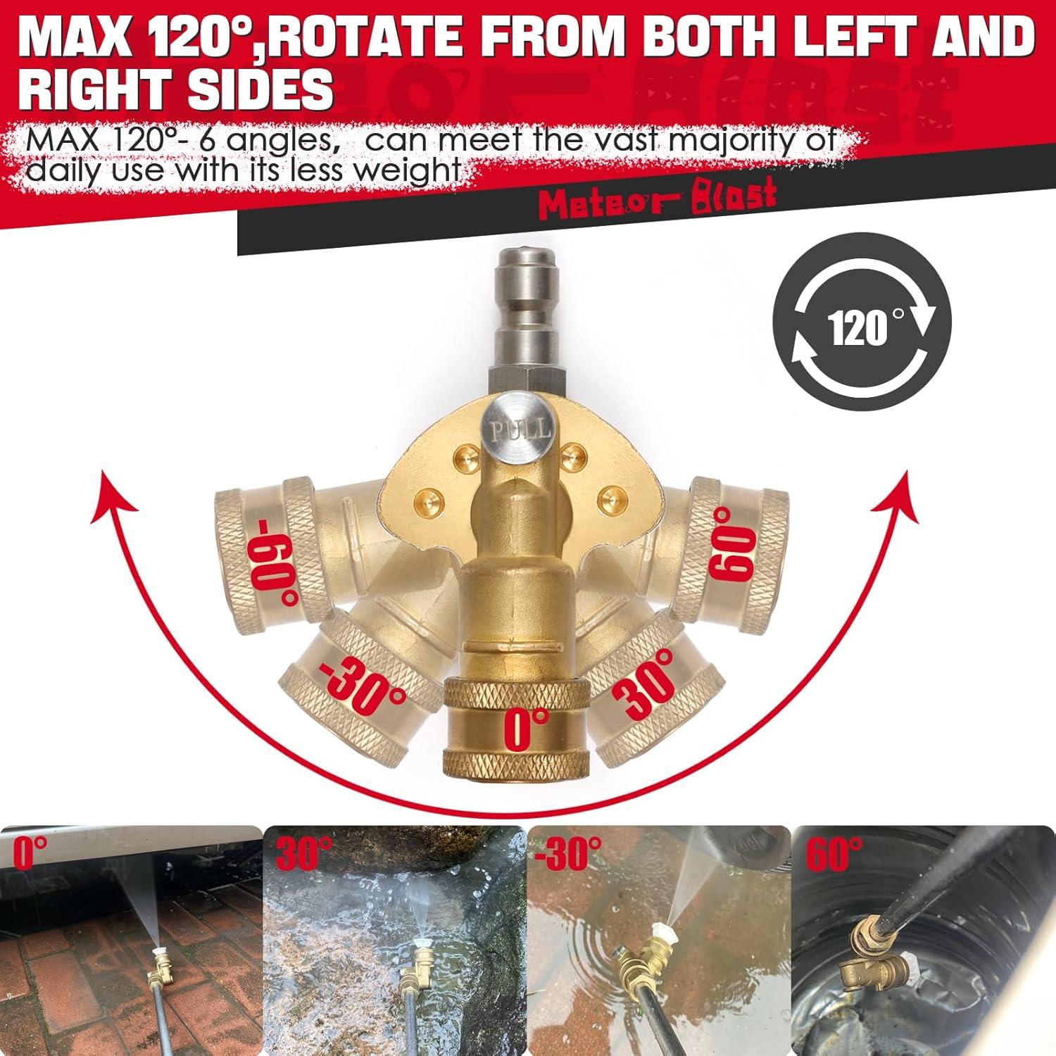 Acoplador Pivotante Meteor Blast 120° 5 Ángulos 5000 PSI