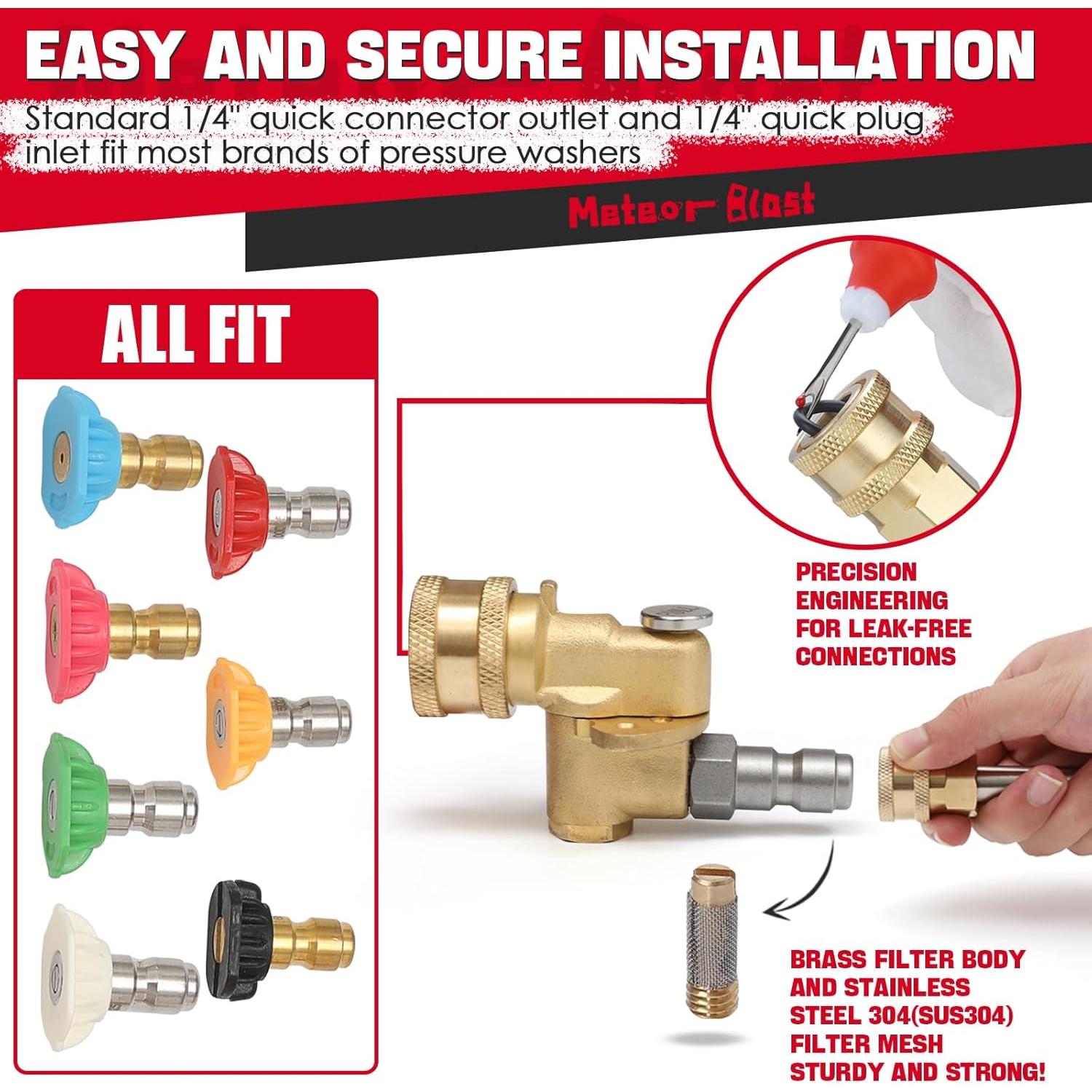 Acoplador Pivotante Meteor Blast 120° 5 Ángulos 5000 PSI
