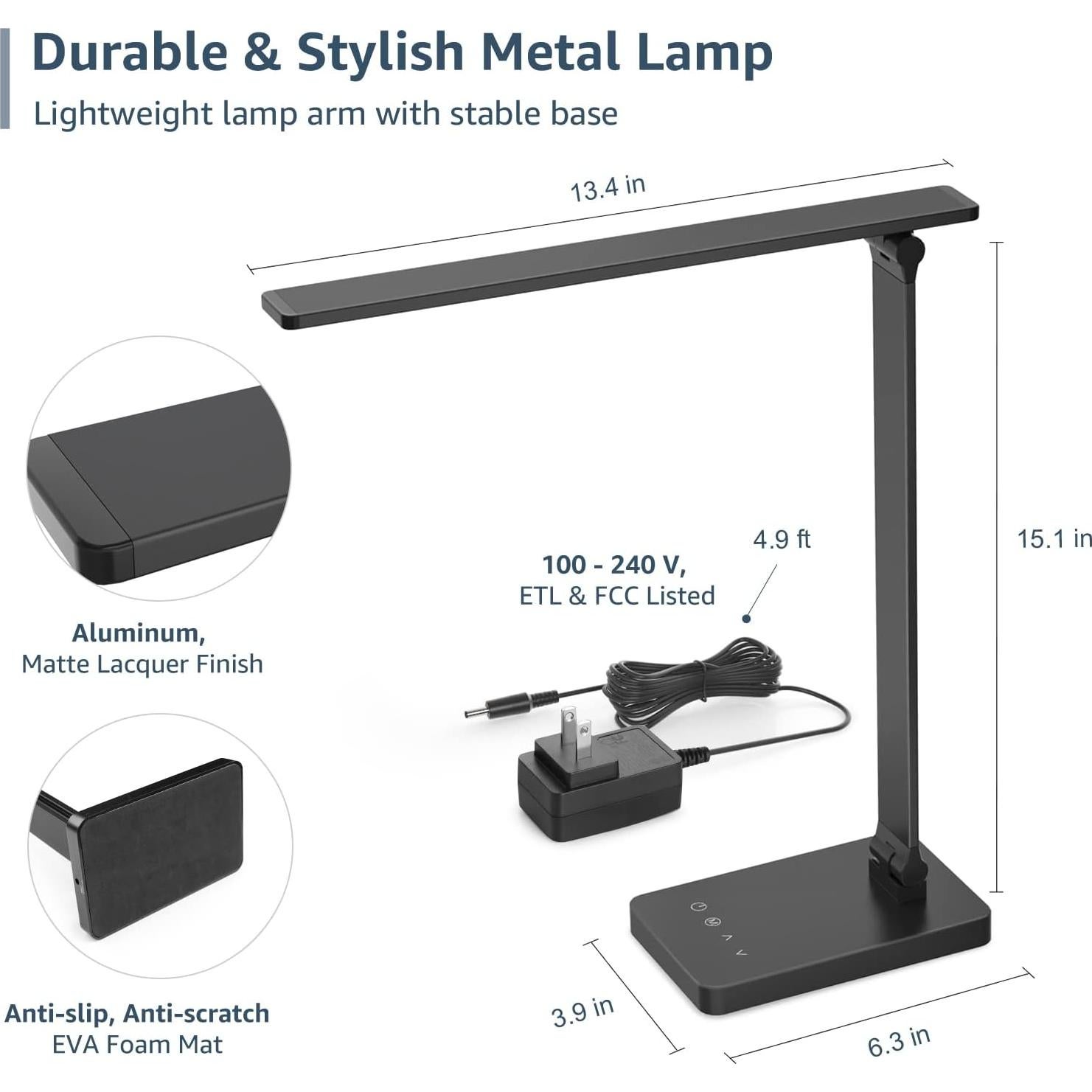 Lámpara de Escritorio LED Lepro con USB Dimmable 3 Modos