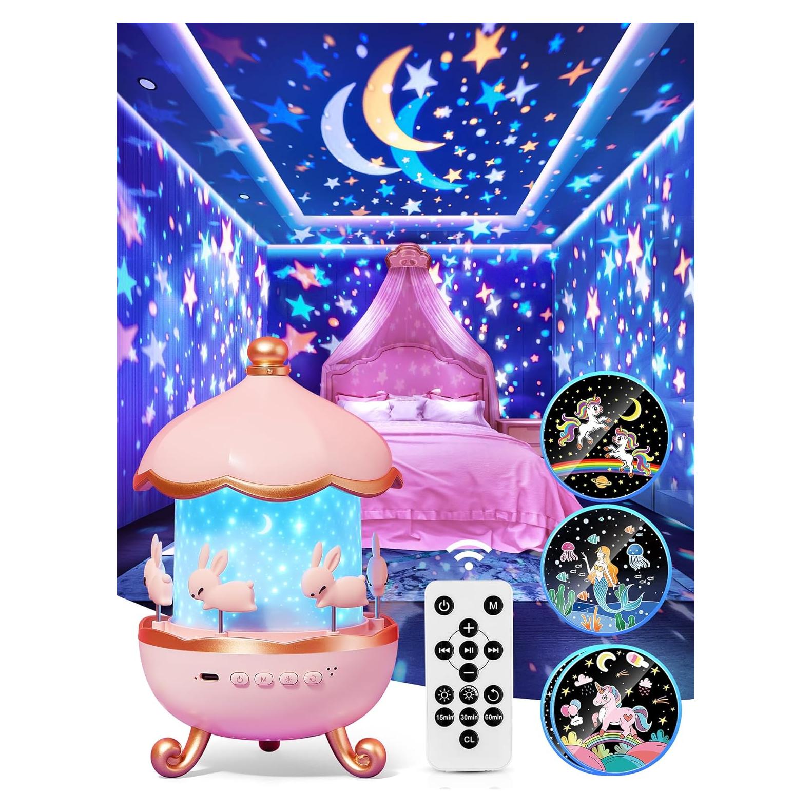 Proyector de Estrellas ONEFIRE Rosa con 15 Películas y Sonidos